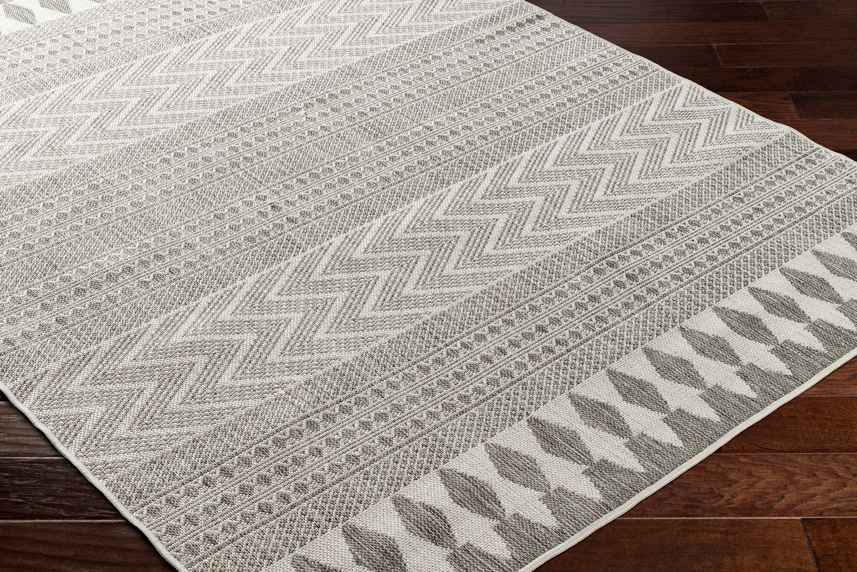 Asif Charcoal Outdoor Area Rug - Clearance - Ornate Home