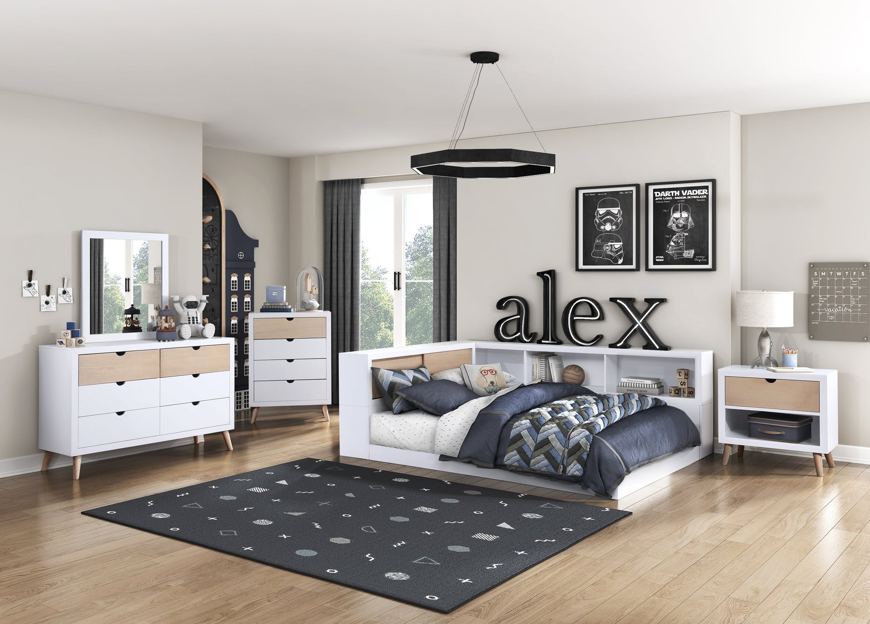 Asker White Full Bookcase Bed - Ornate Home