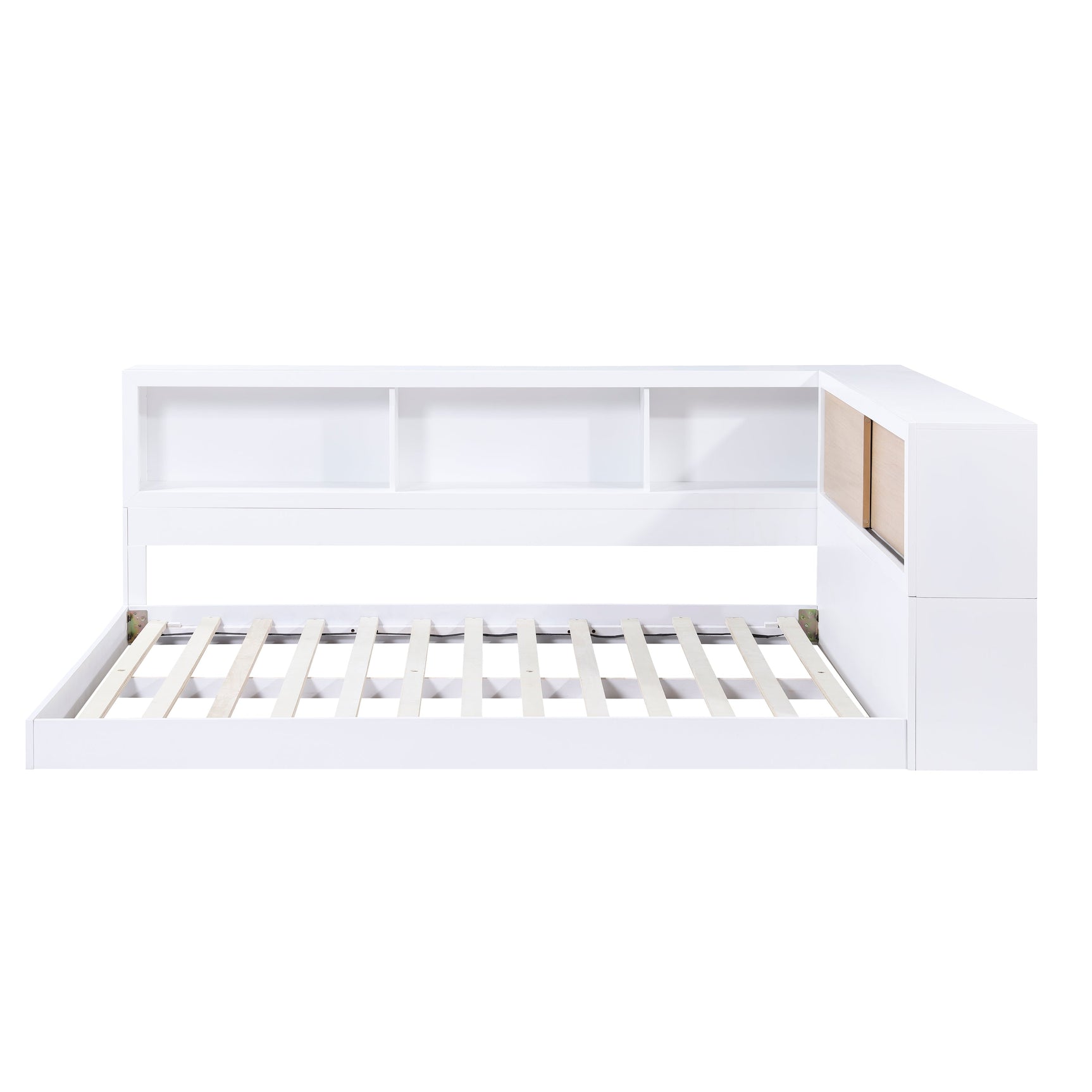 Asker White Full Bookcase Corner Bed - Ornate Home