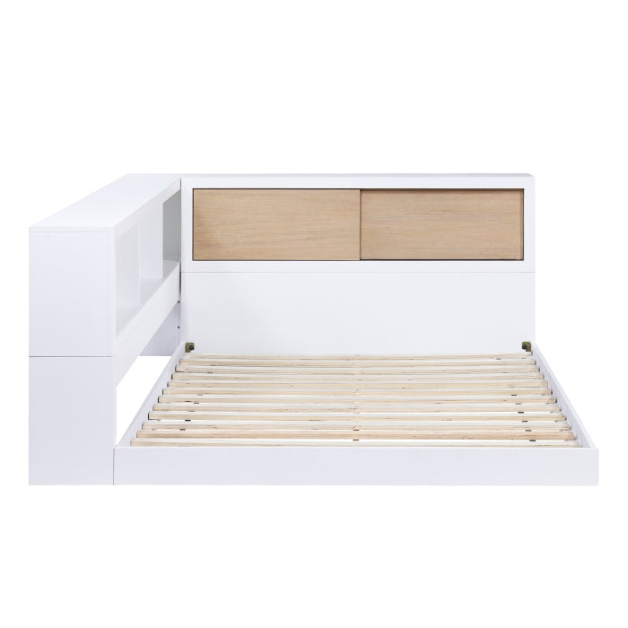 Asker White Full Bookcase Corner Bed - Ornate Home