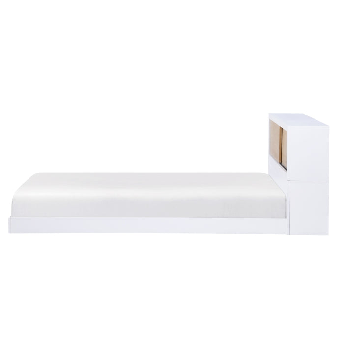 Asker White Twin Bookcase Bed - Ornate Home