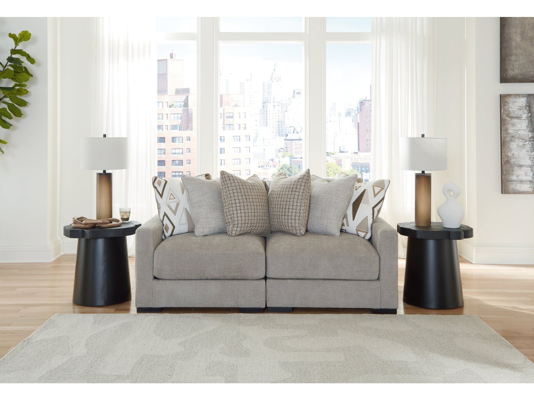 Aslan Court Pebble 2-Piece Loveseat Sectional (Online Special Price) - Ornate Home