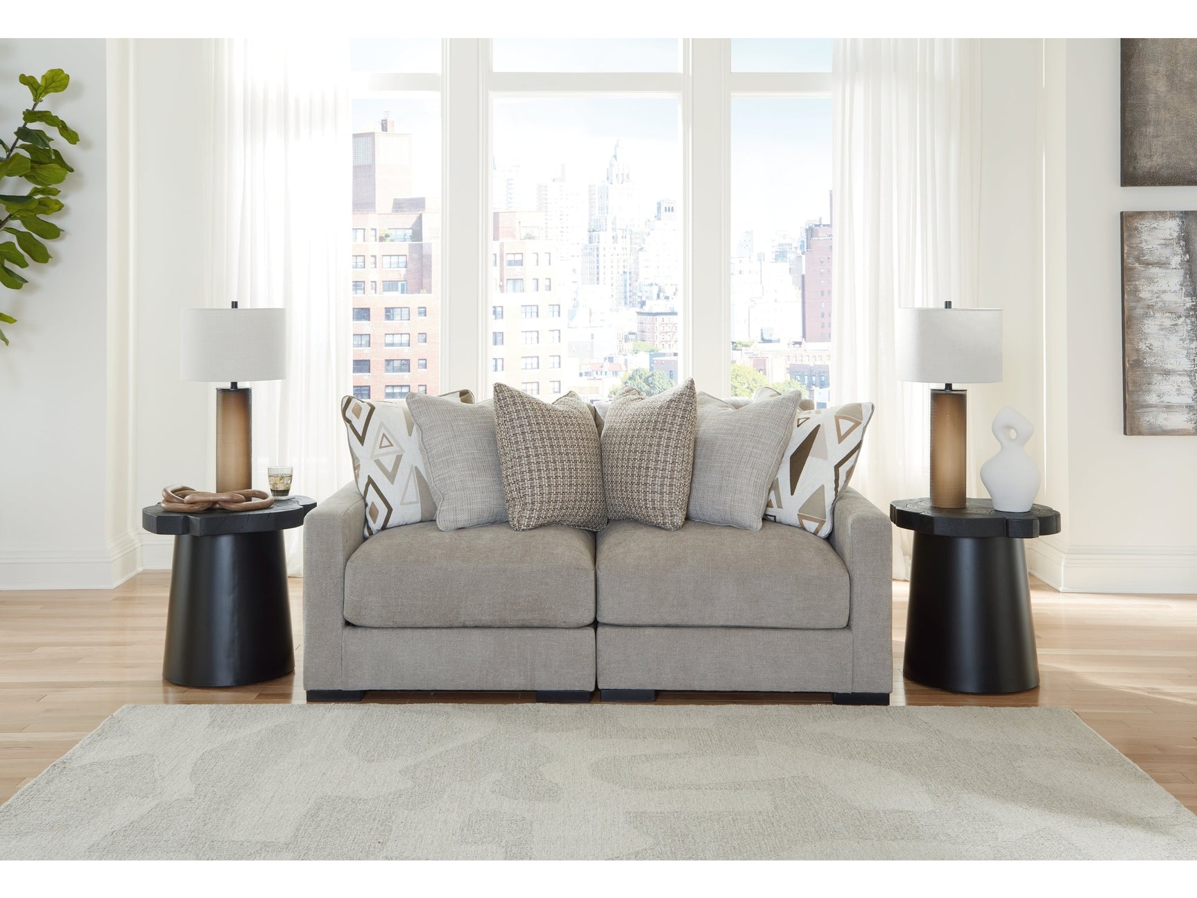 Aslan Court Pebble 2-Piece Loveseat Sectional - Ornate Home