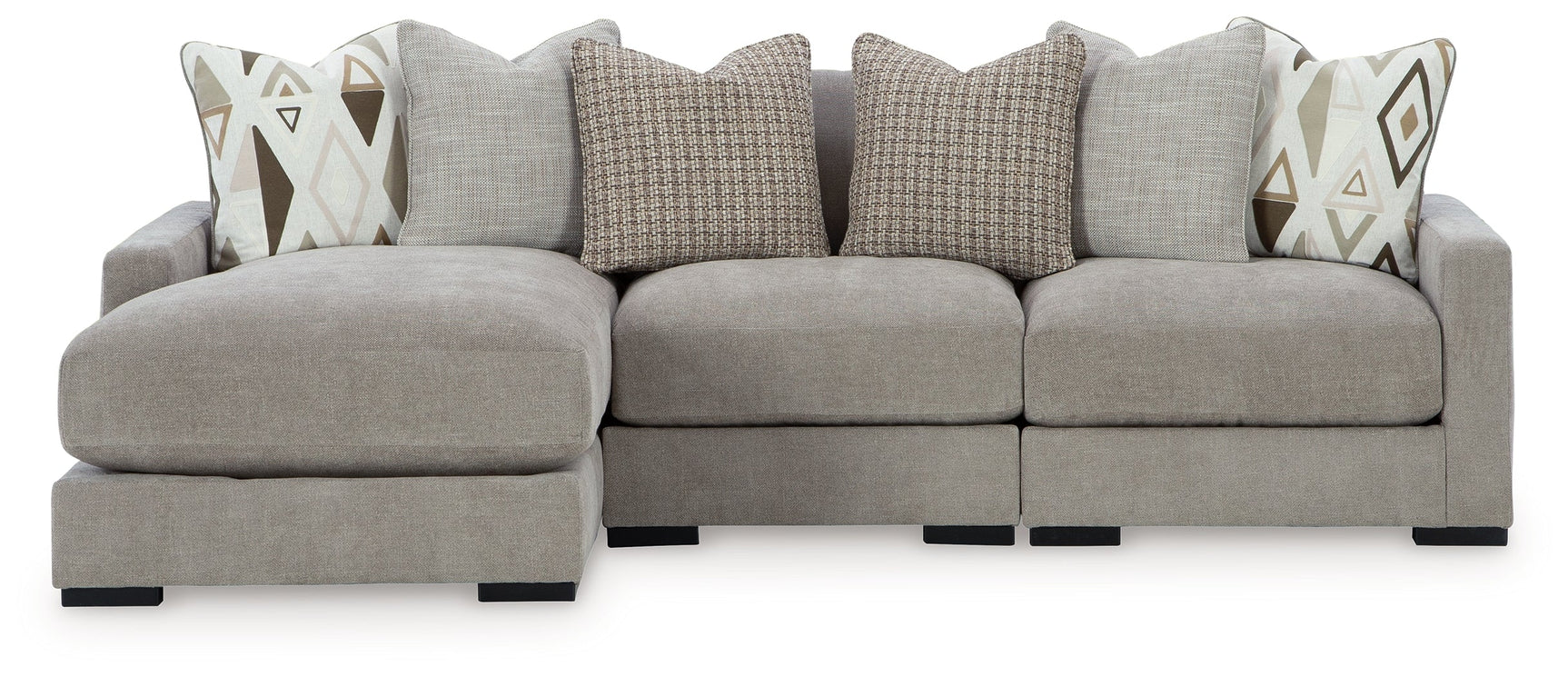 Aslan Court Pebble 3-Piece Sofa Sectional with LAF Chaise - Ornate Home