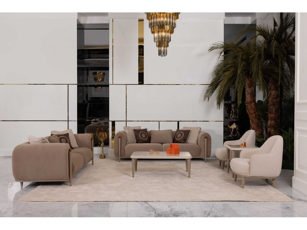 Asos Brown/Beige Living Room Set - Ornate Home