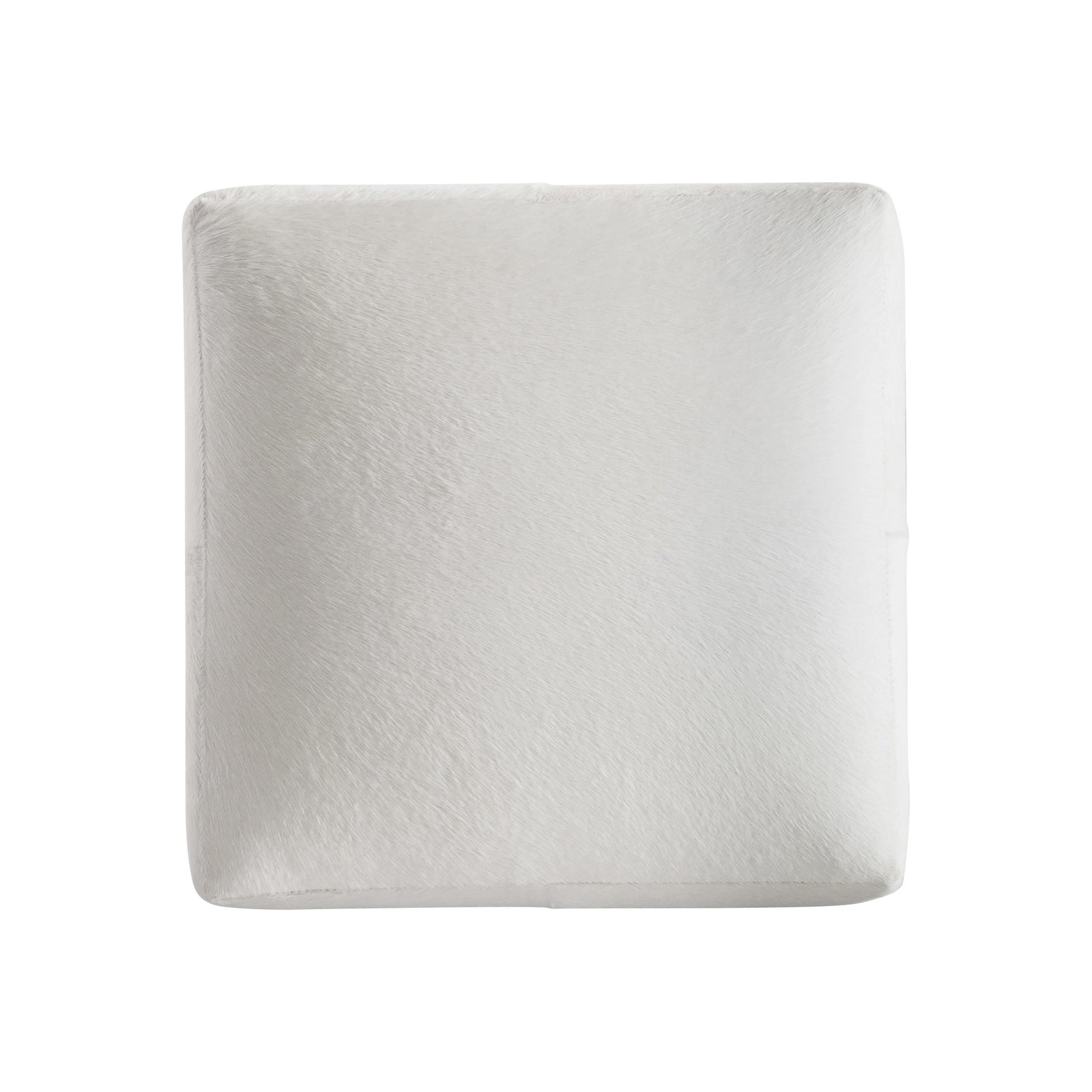 Aspen White/Cream Leather Ottoman - Ornate Home