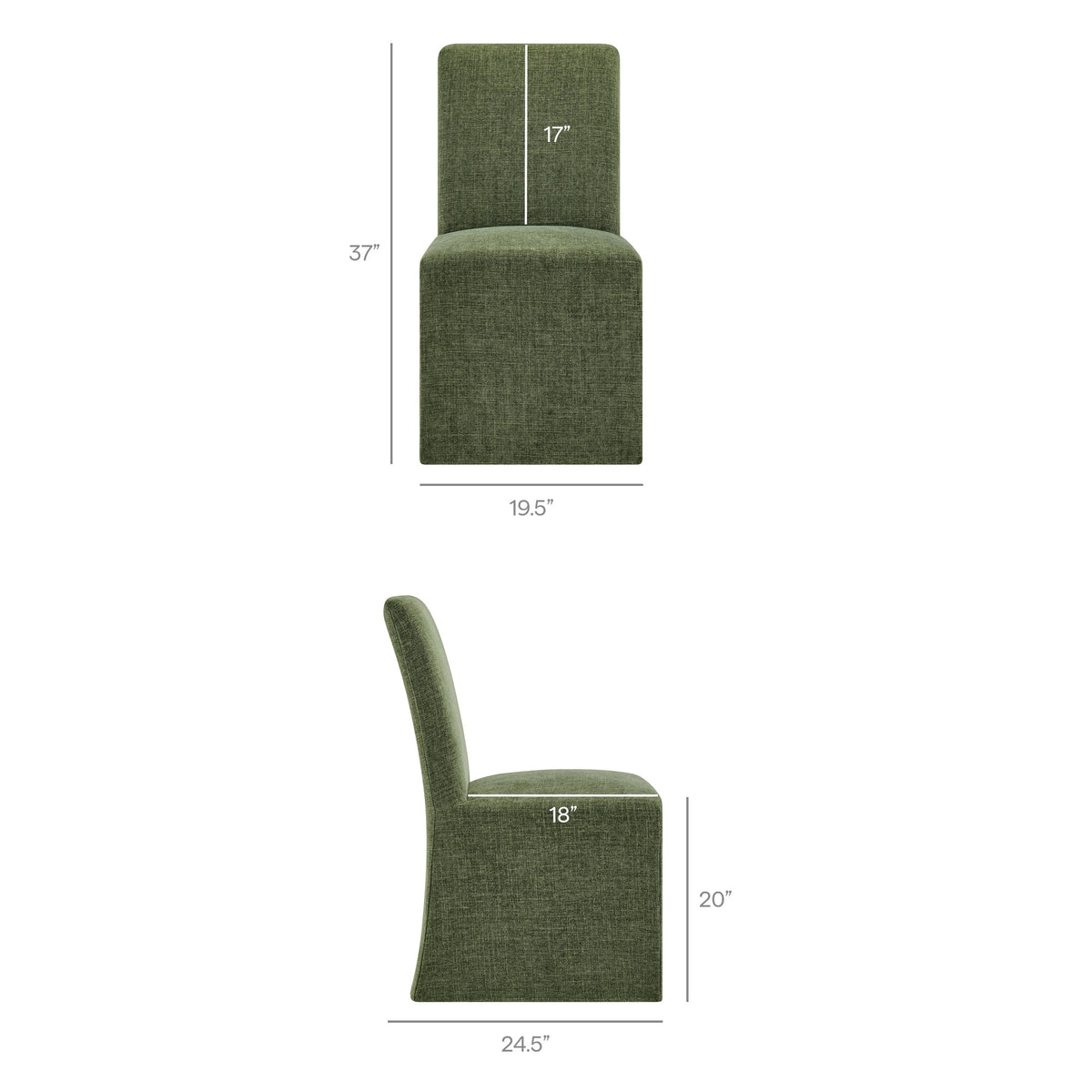 Aster Foliage Slub Weave Fabric Slipcovered Dining Chairs (Set of 2) - Ornate Home