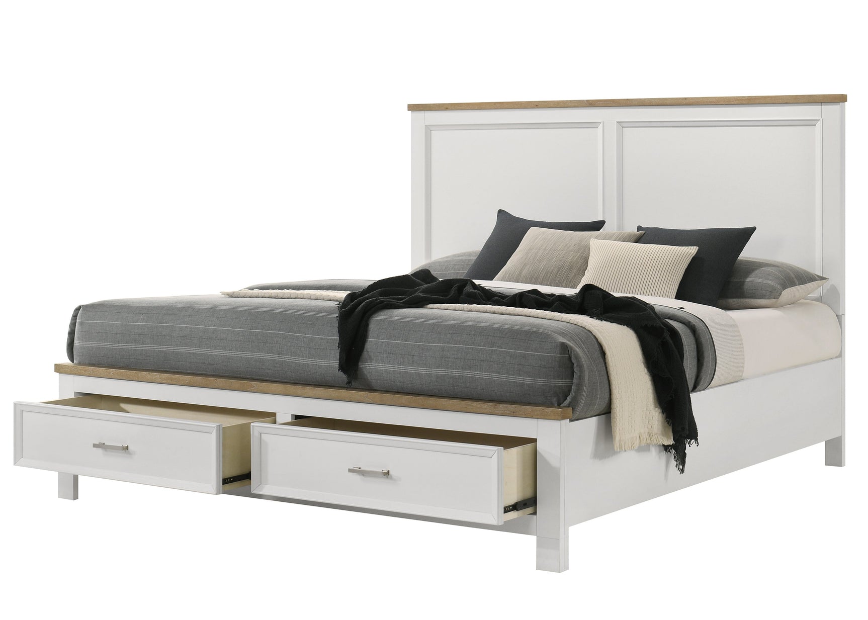 Aston White Platform Storage Bedroom Set - Ornate Home