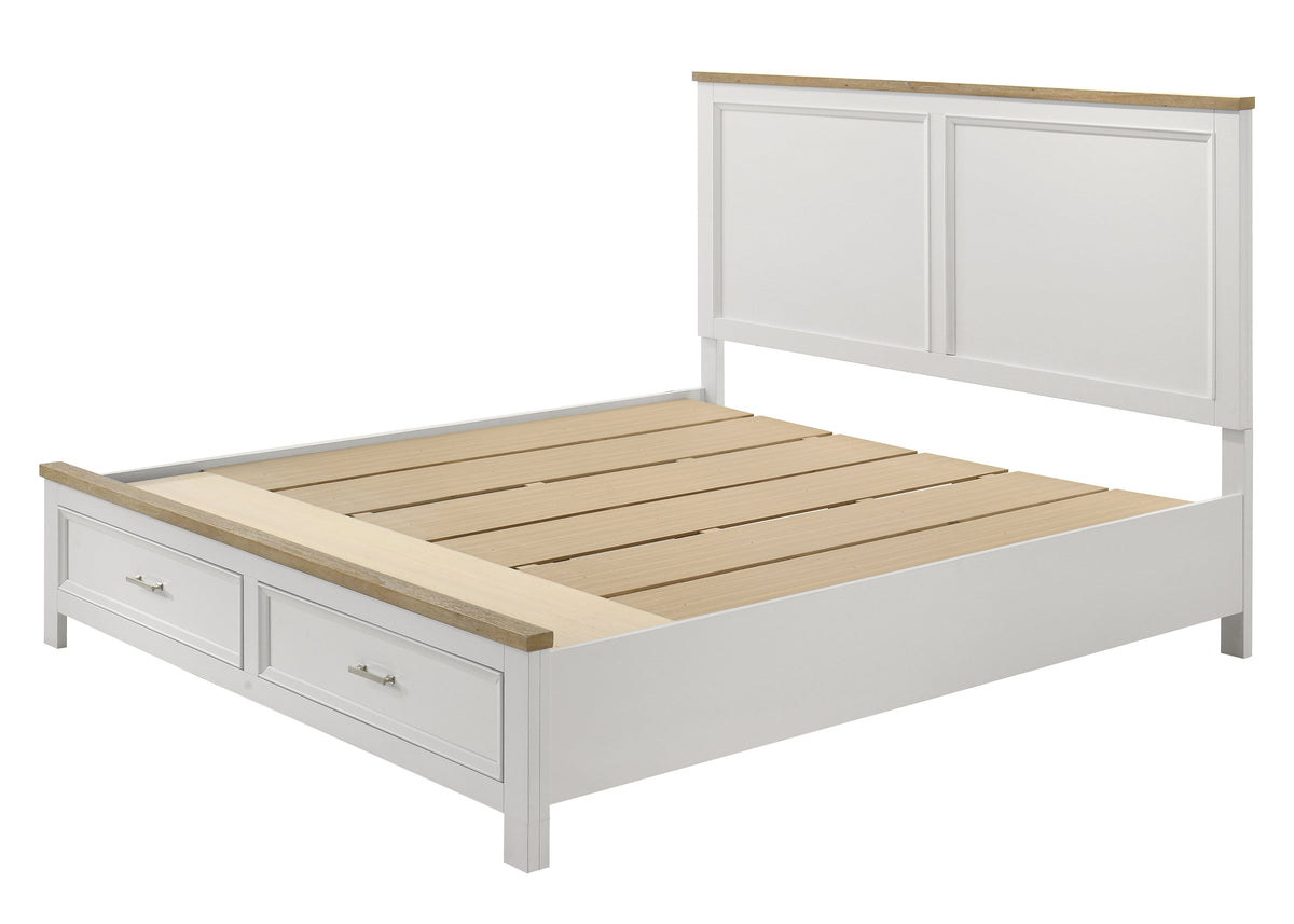 Aston White Platform Storage Bedroom Set - Ornate Home