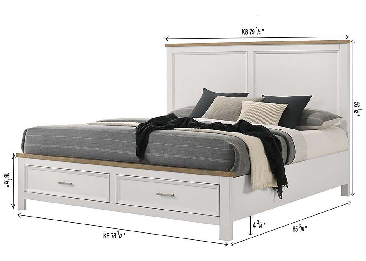 Aston White Platform Storage Bedroom Set - Ornate Home