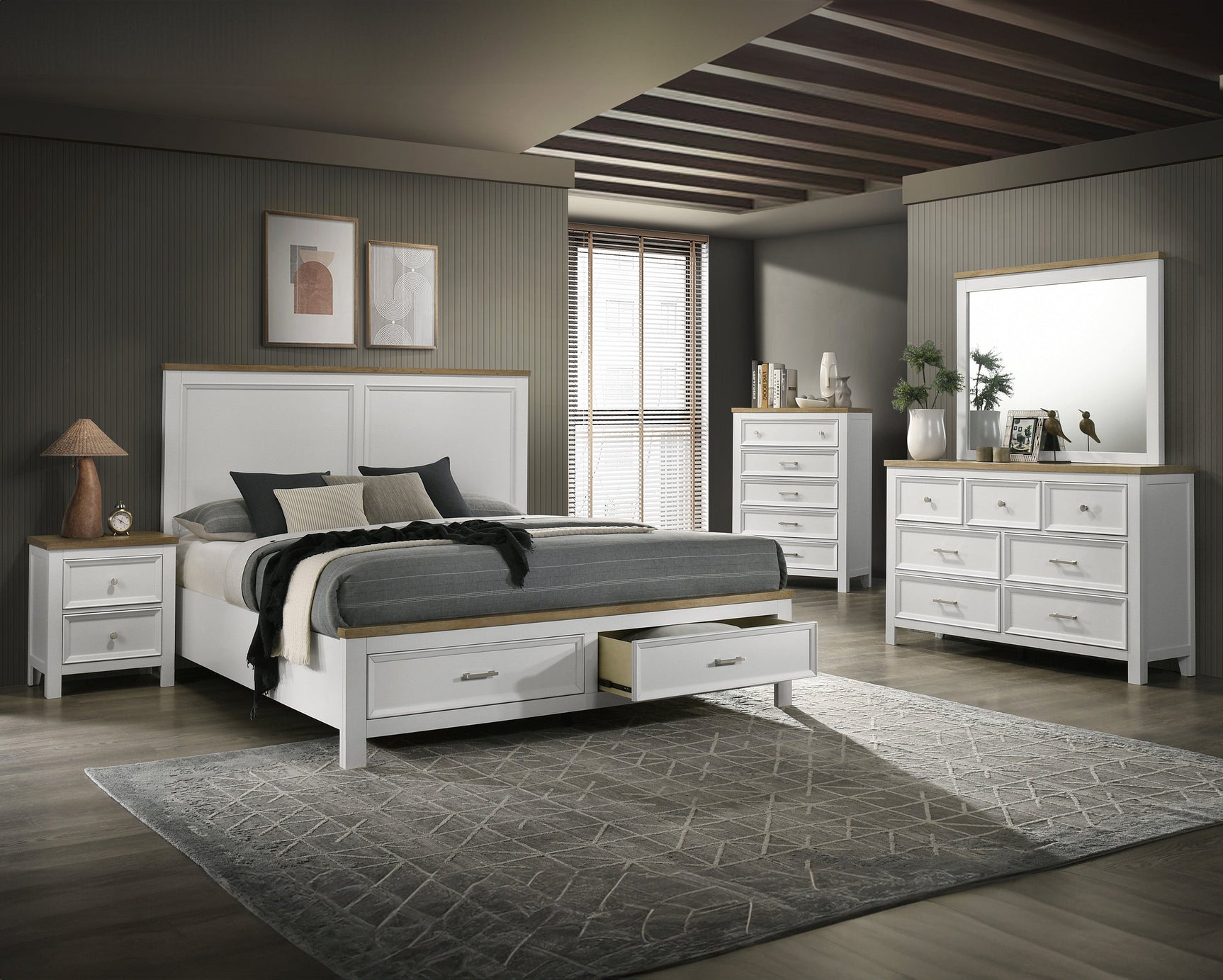 Aston White King Platform Storage Bed - Ornate Home