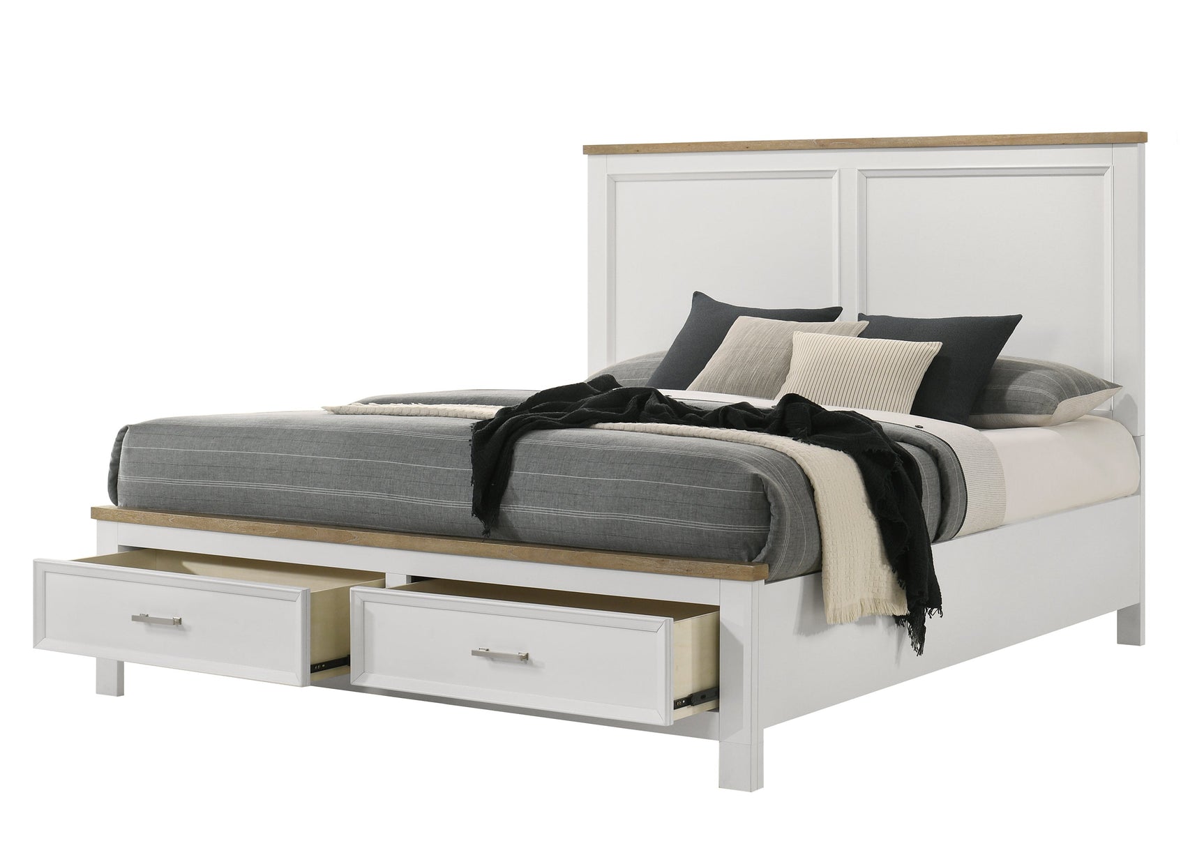 Aston White Platform Storage Bedroom Set - Ornate Home