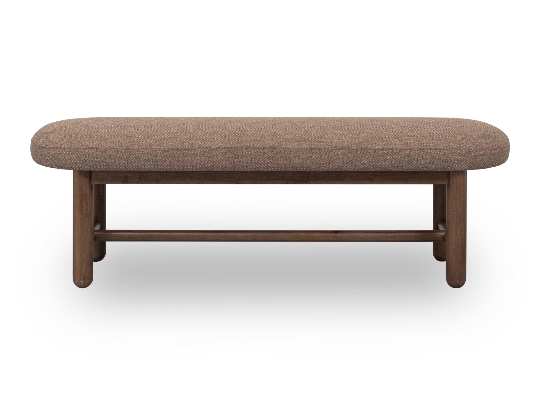 Astor Wheat Bread/Claystone Oval Upholstered Bench - Ornate Home