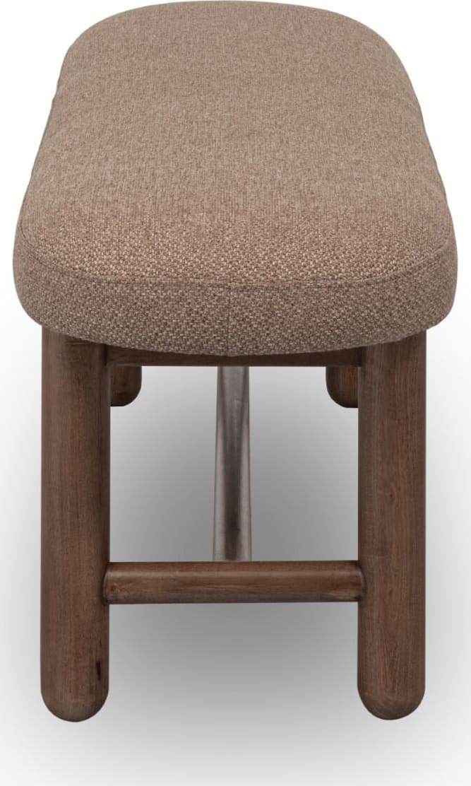 Astor Wheat Bread/Claystone Oval Upholstered Bench - Ornate Home