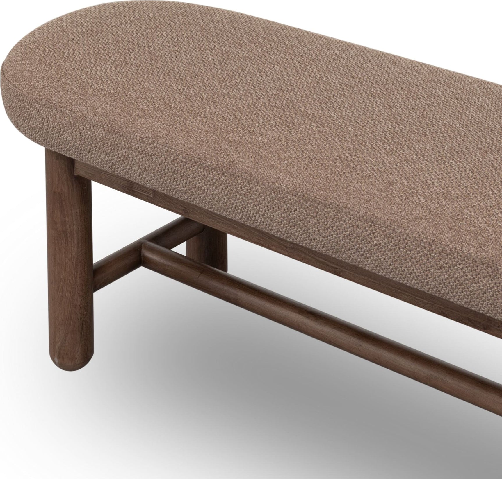 Astor Wheat Bread/Claystone Oval Upholstered Bench - Ornate Home