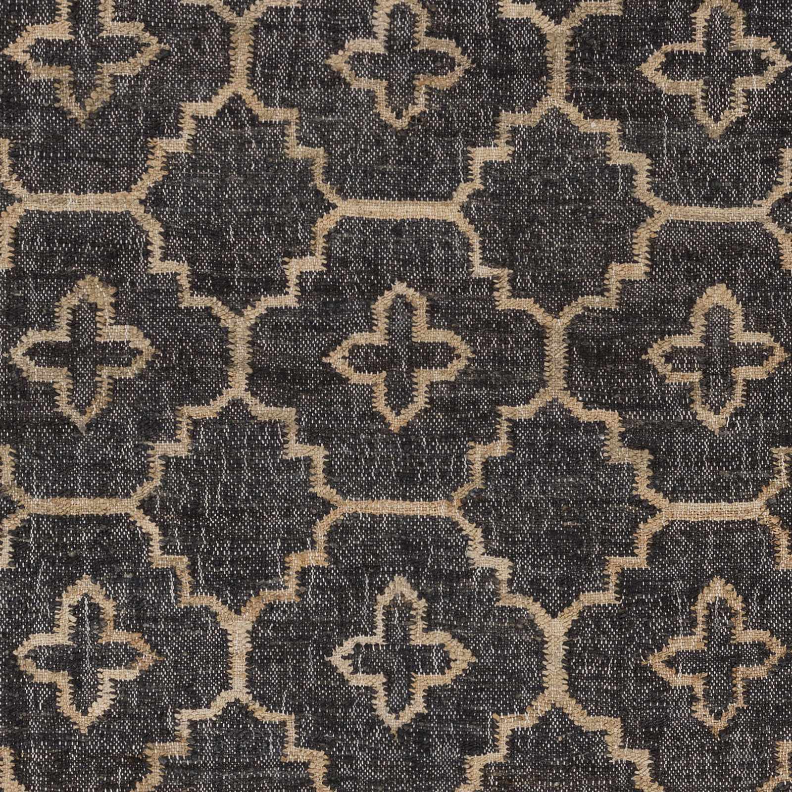 Astoria Black&Tan Trellis Fringed Jute Carpet - Clearance - Ornate Home