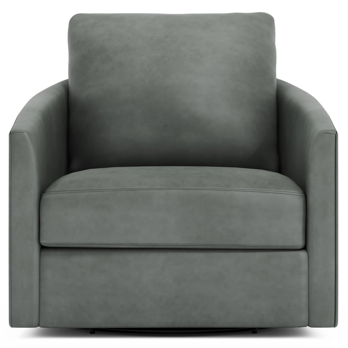 Bernhardt Astoria Green Leather Swivel Chair | Ornate Home