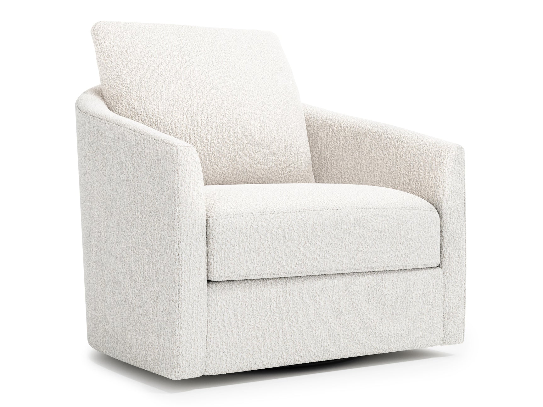 Astoria White/Cream Fabric Swivel Chair - Ornate Home