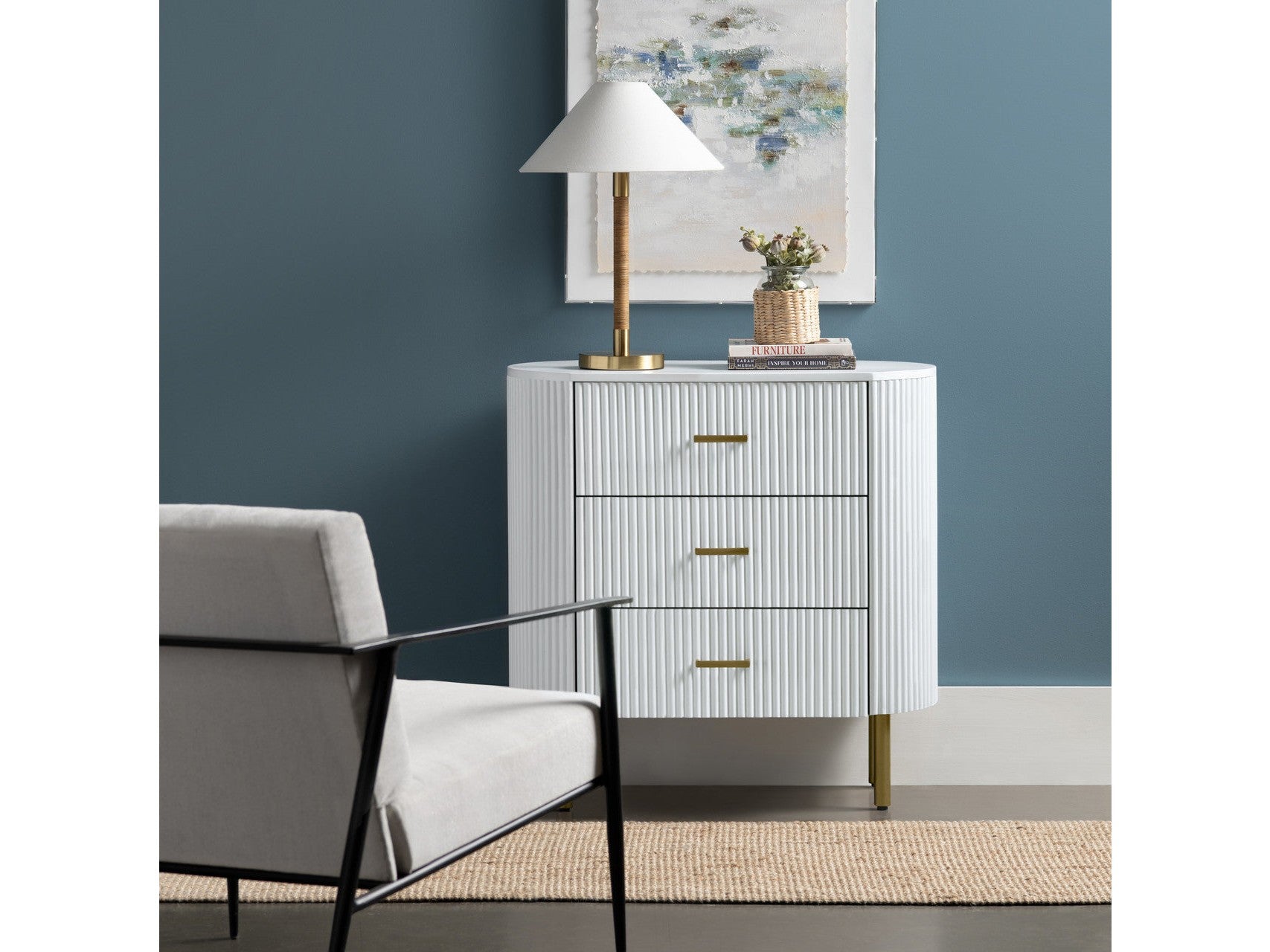 Astoria White Three-Drawer Chest - Ornate Home