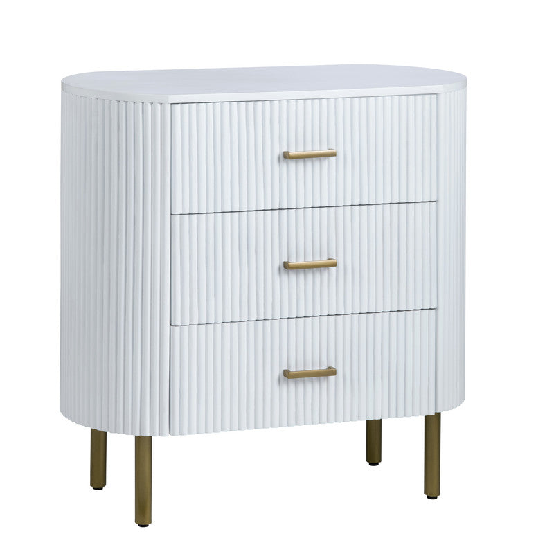 Astoria White Three-Drawer Chest - Ornate Home