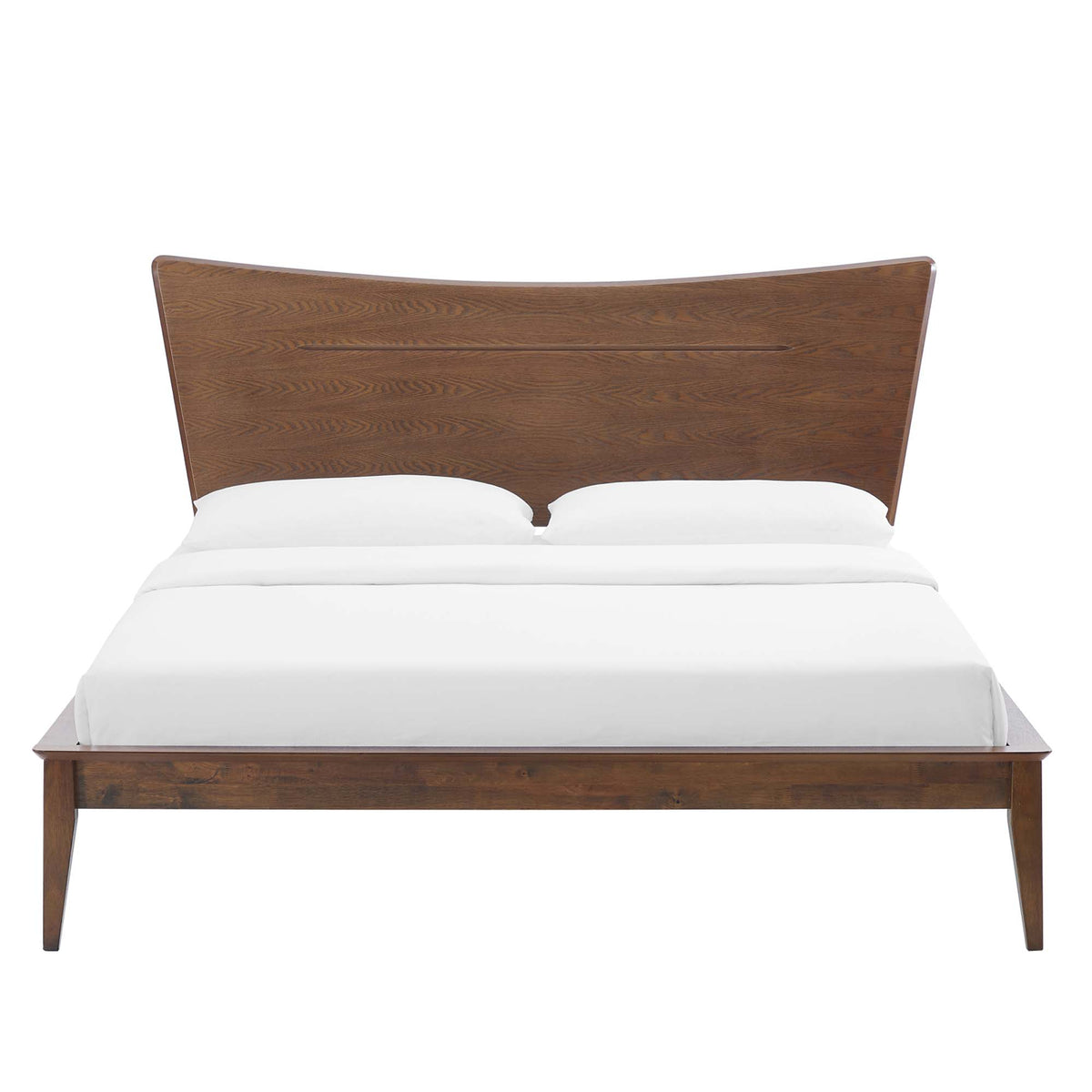 Astra Walnut Wood King Platform Bed - Ornate Home