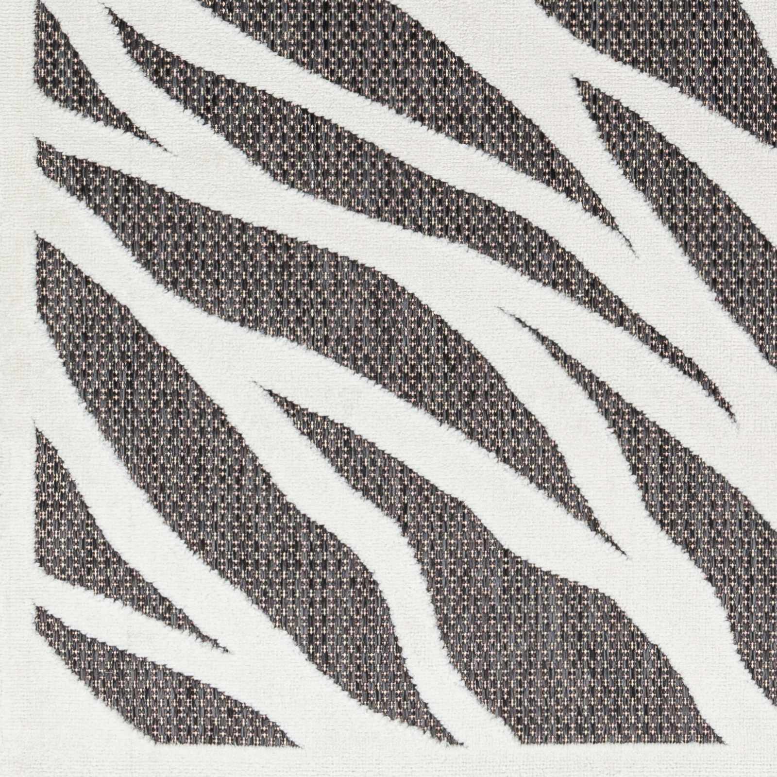 Astra Zebra Print Black Outdoor Rug - Clearance - Ornate Home
