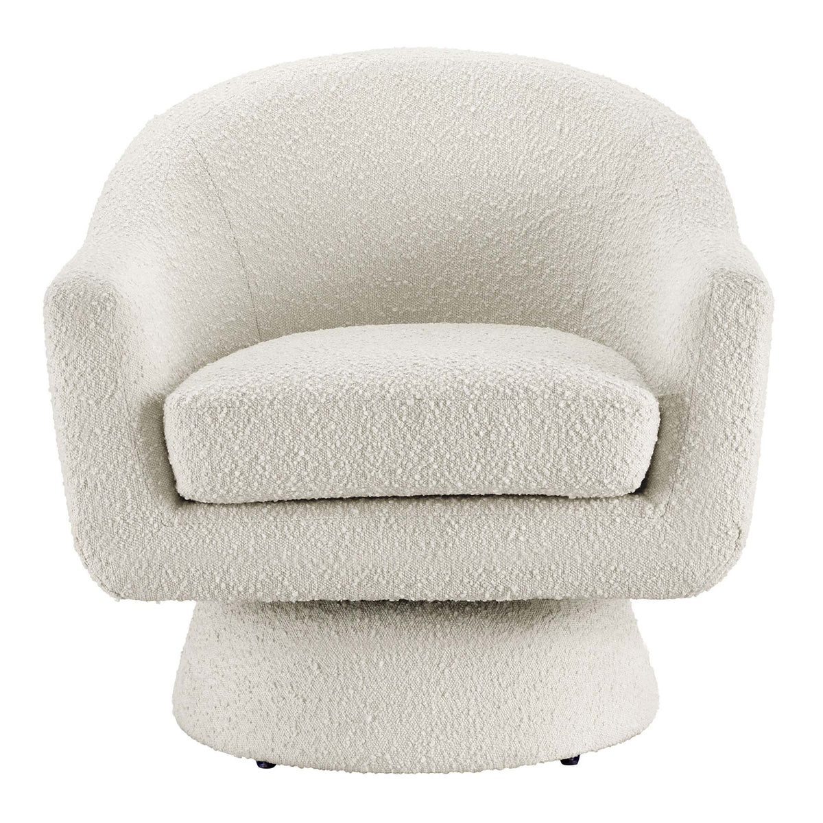 Astral Ivory Boucle Fabric Swivel Chair - Ornate Home