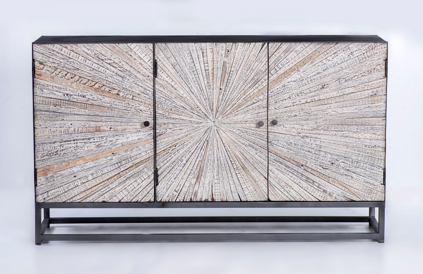 Astral Plains Reclaimed Grey 3 Door Accent Cabinet - Ornate Home
