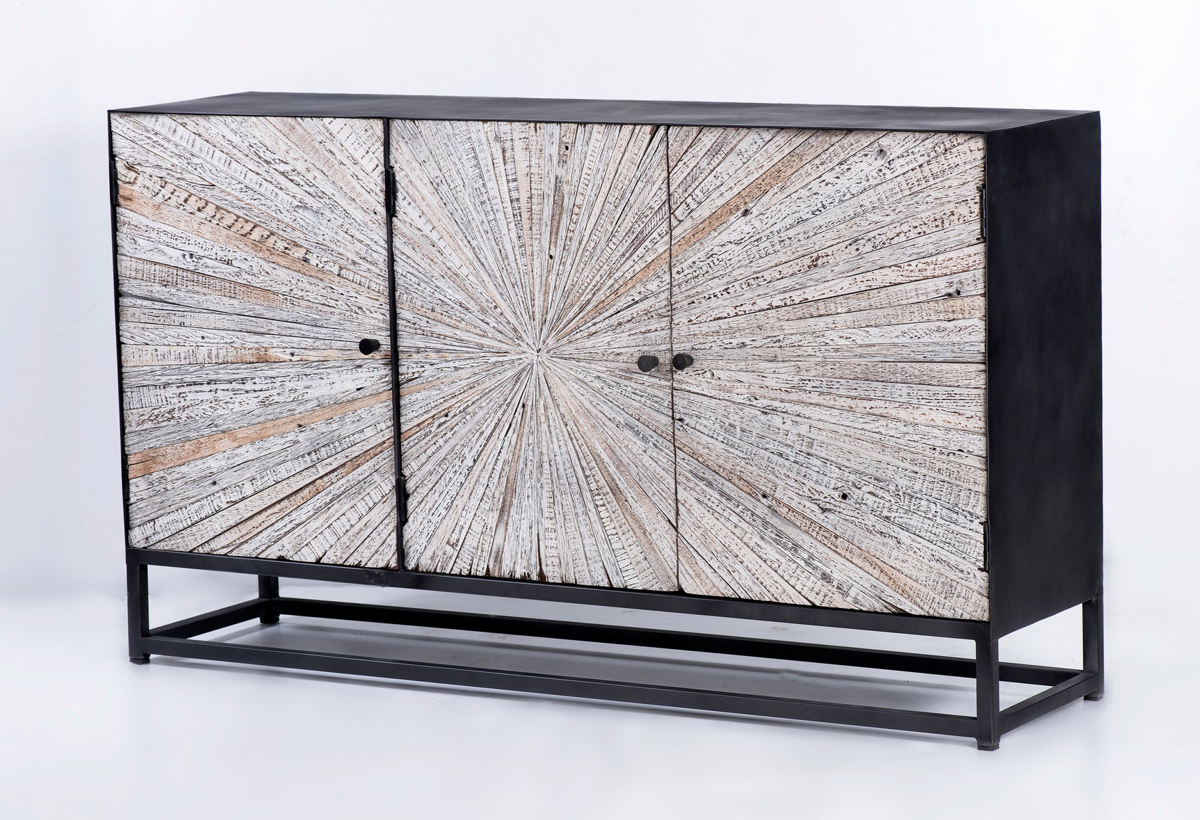 Astral Plains Reclaimed Grey 3 Door Accent Cabinet - Ornate Home