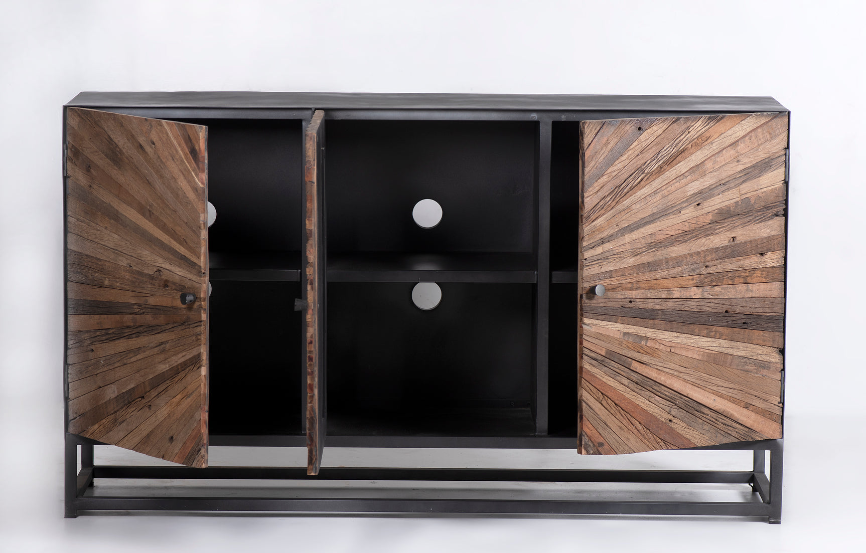 Astral Plains Reclaimed Natural 3 Door Accent Cabinet - Ornate Home