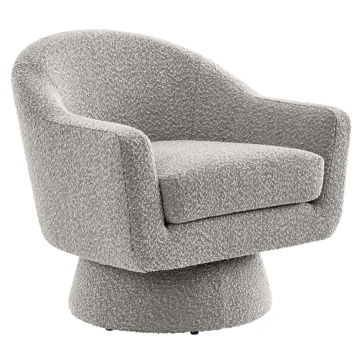 Astral Taupe Boucle Fabric Swivel Chair - Ornate Home