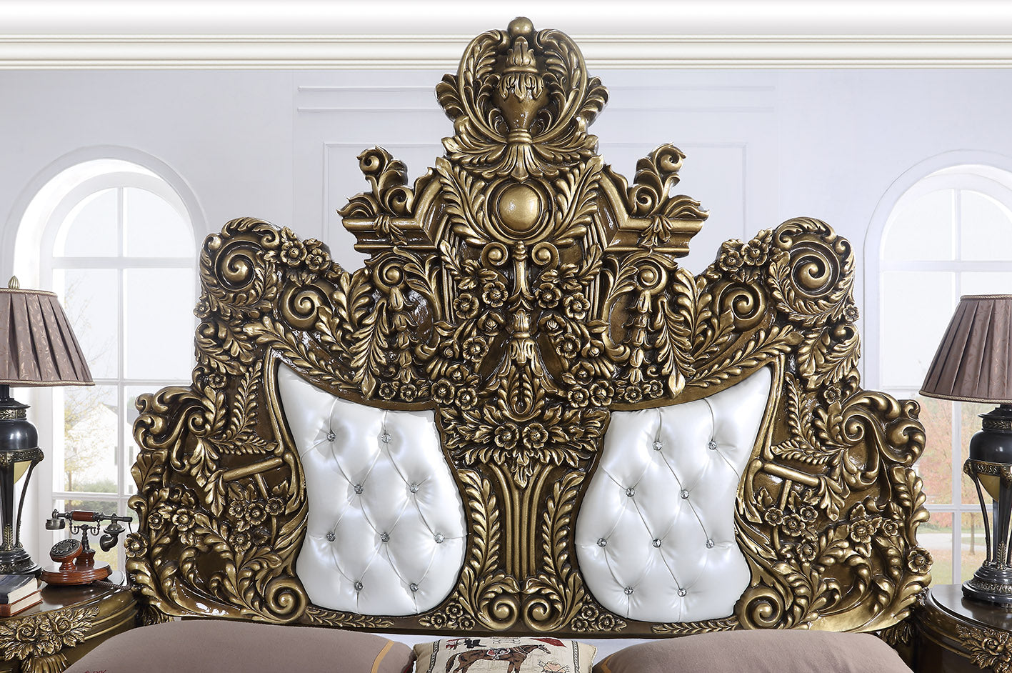 Astrid Bronze Eastern King Bed / HD-1802 - Ornate Home