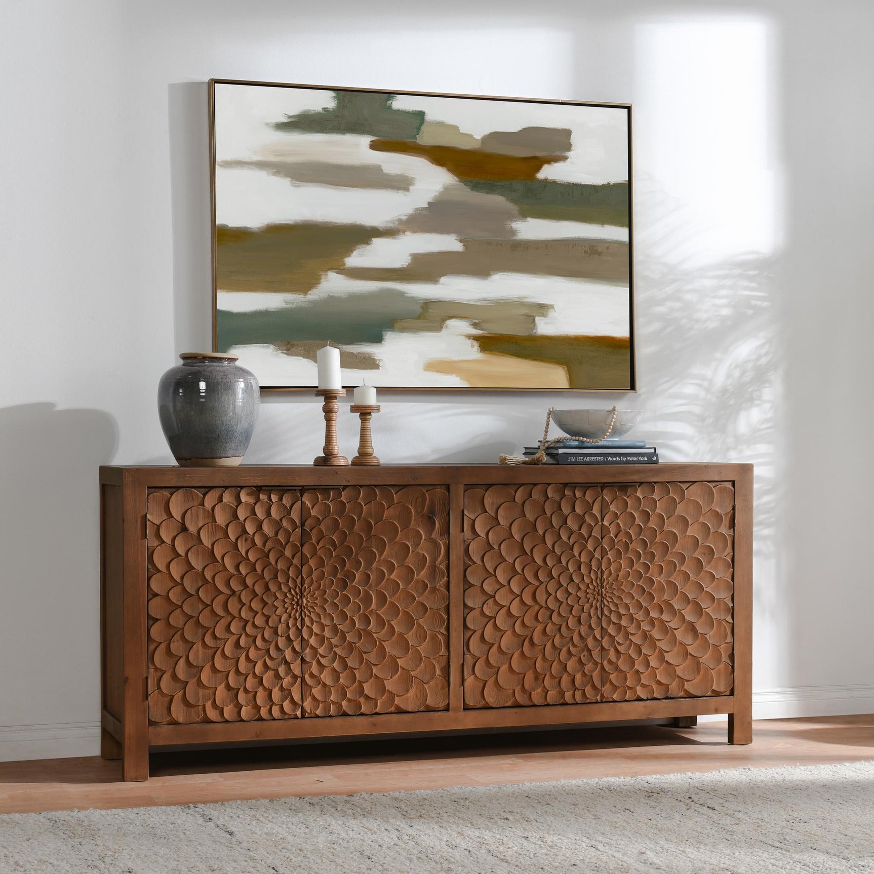 Astrid Brown 4 Door Buffet - Ornate Home