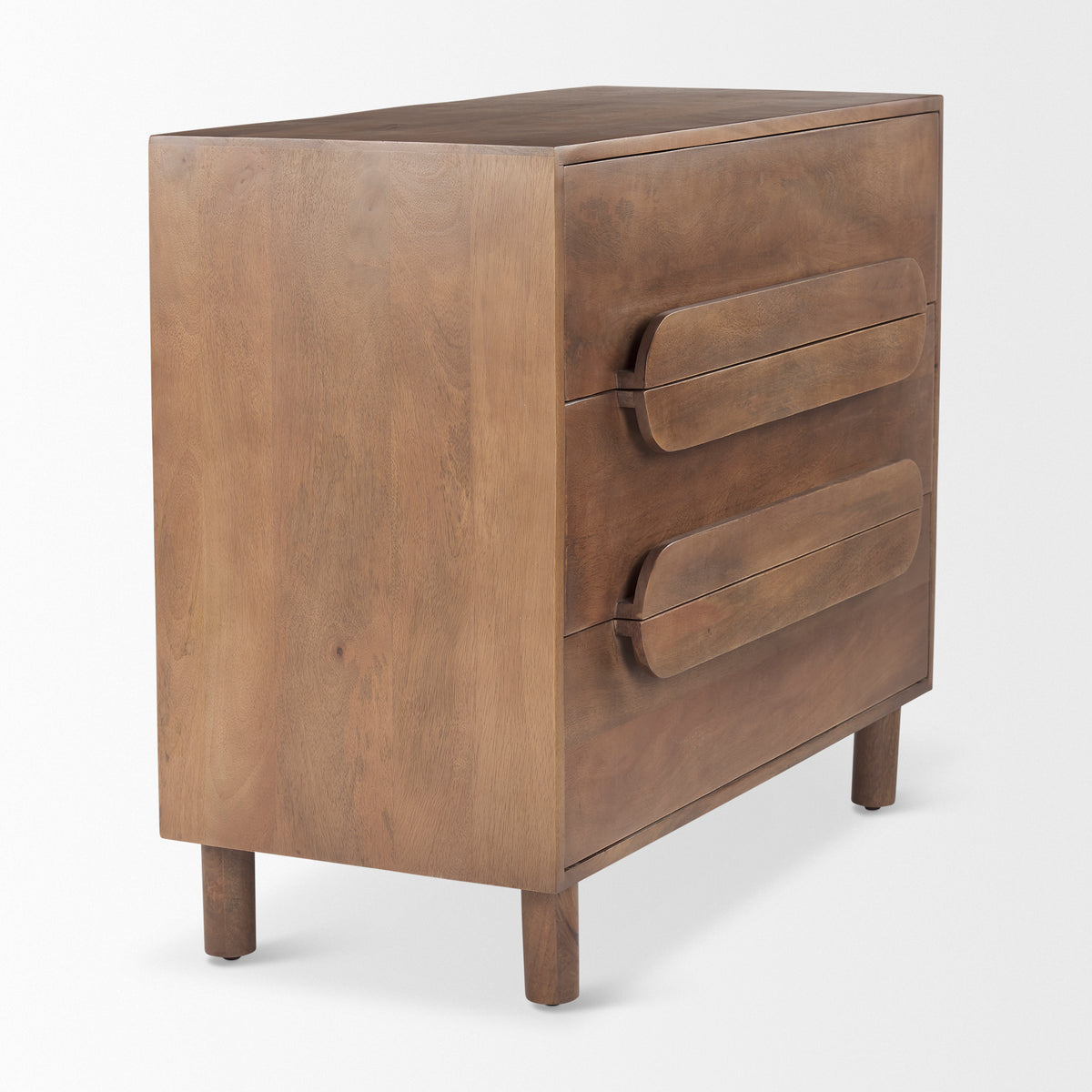 Astrid Medium Brown Solid Wood 3 Drawer Cabinet - Ornate Home