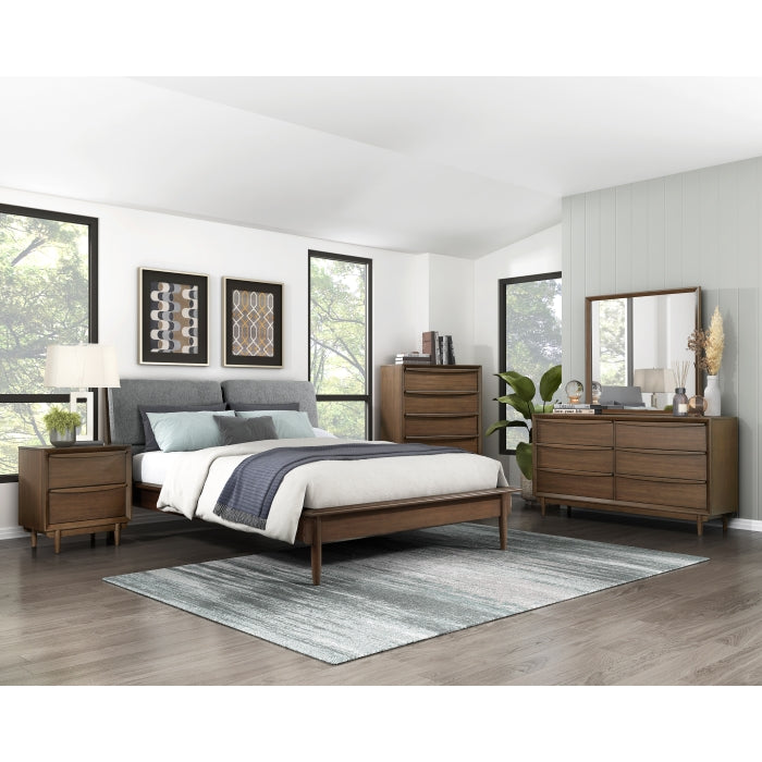 Astrid Walnut California King Platform Bed - Ornate Home