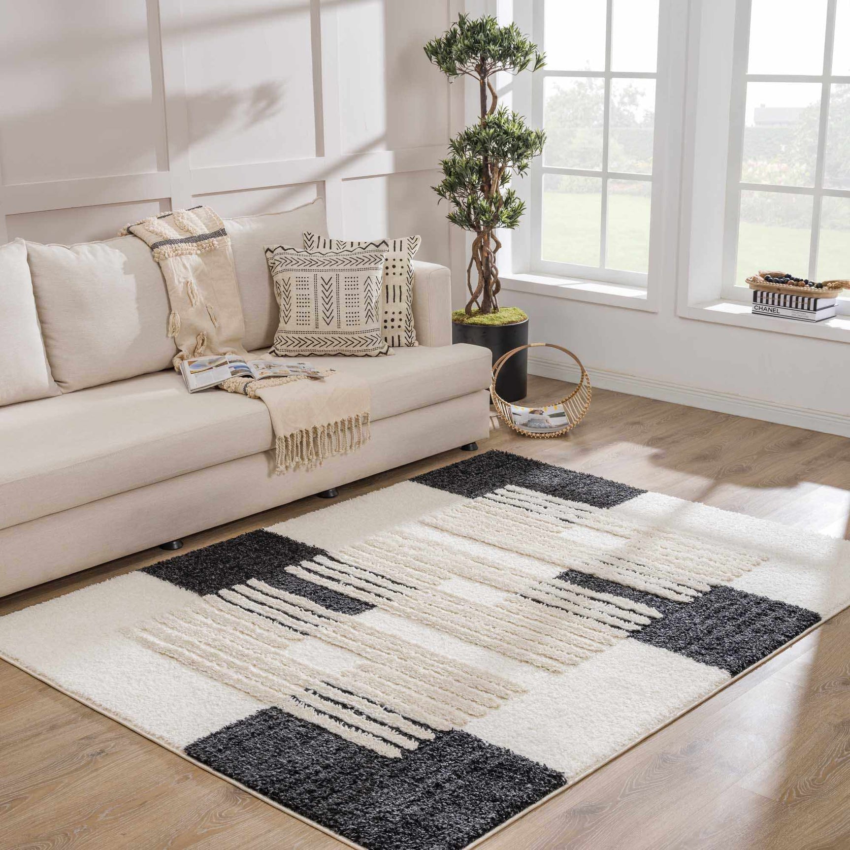 Astro Modern Shag Area Rug - Clearance - Ornate Home