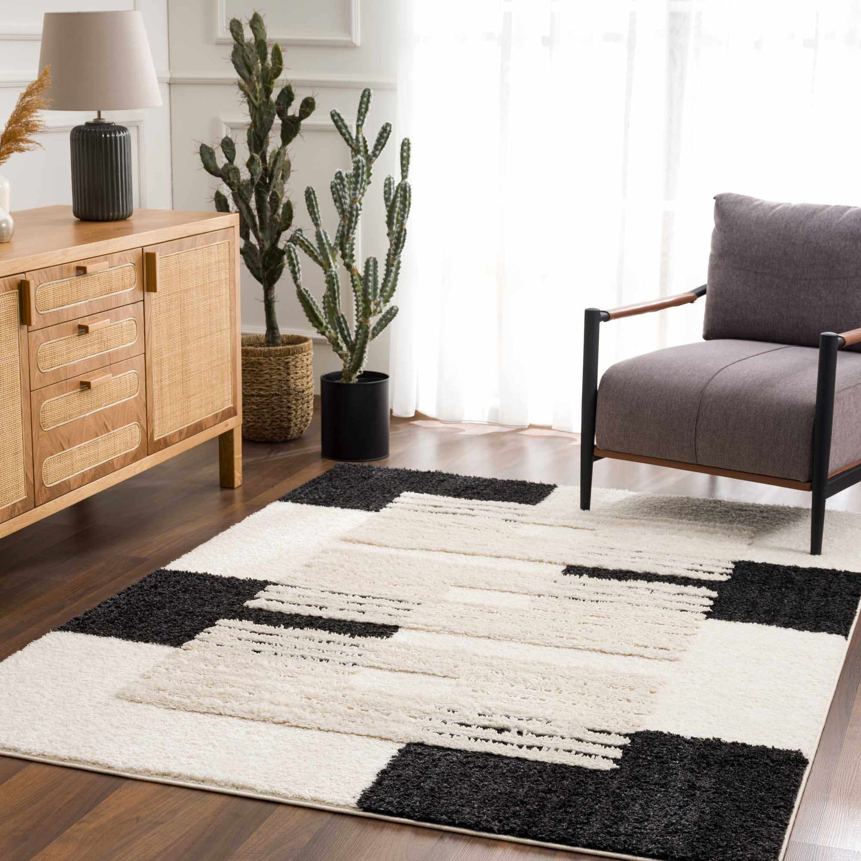 Astro Modern Shag Area Rug - Clearance - Ornate Home