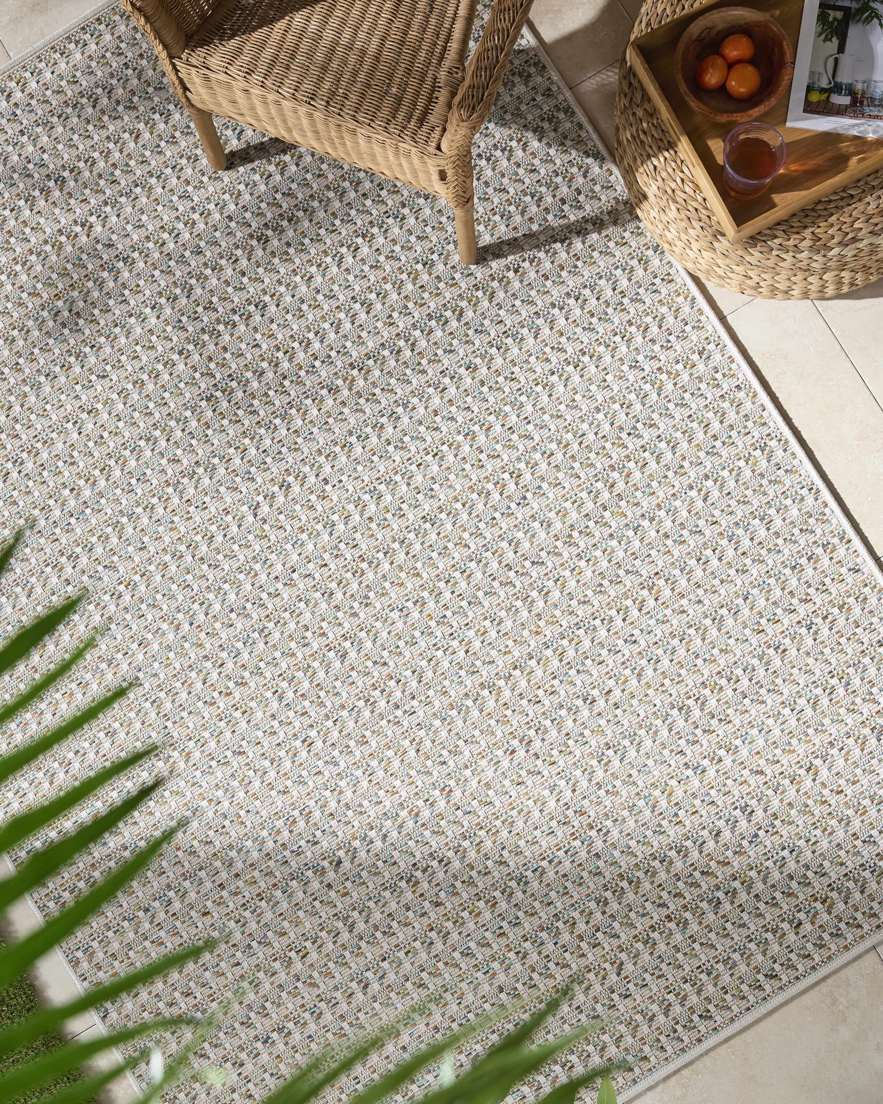 Ataret Ivory Outdoor Area Rug - Ornate Home