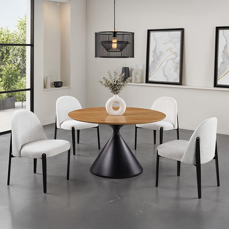 Athan Black/Oak 5 Pc. Round Dining Table Set - Ornate Home