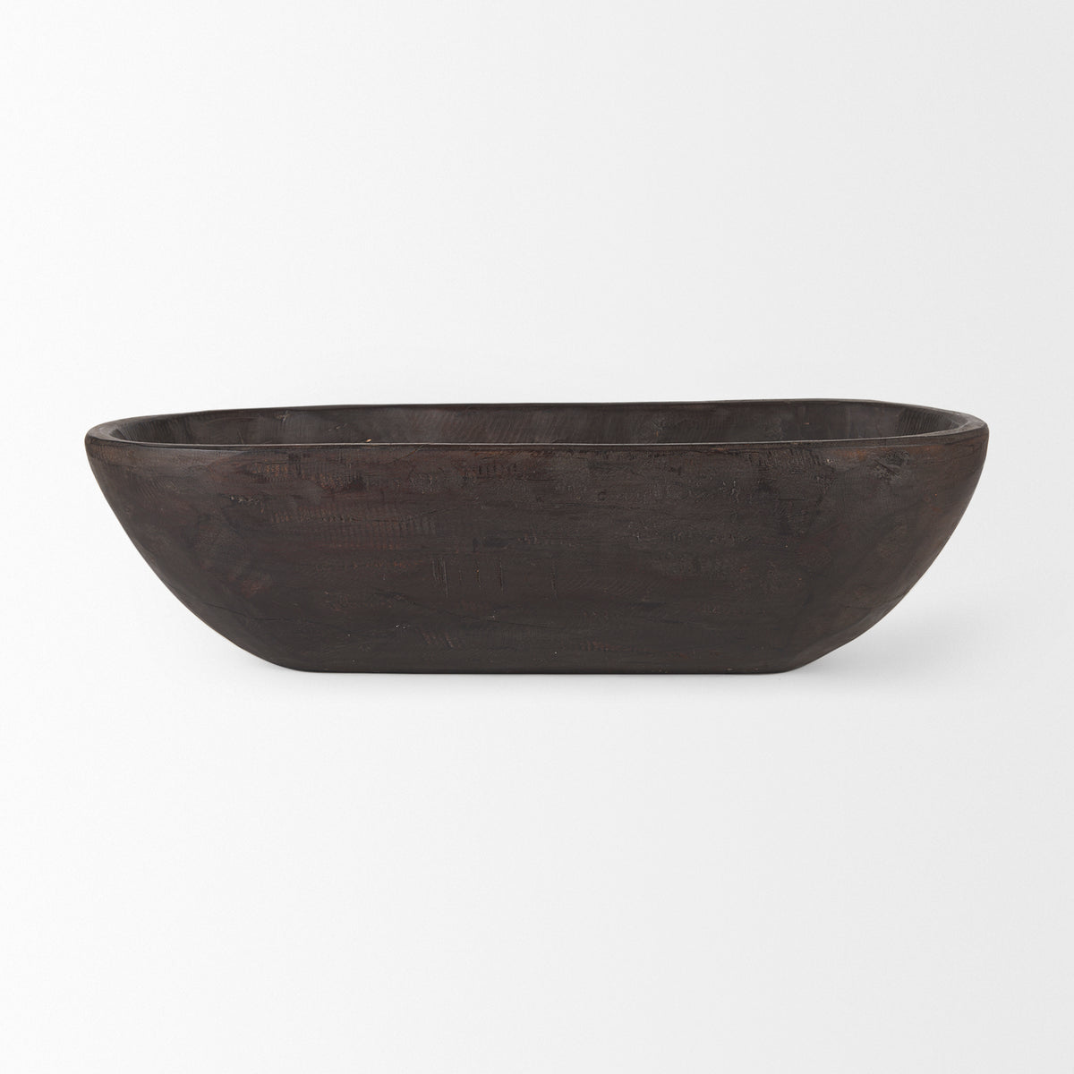 Athena Black-Brown Extra Large Oblong Reclaimed Wood Bowl - Ornate Home