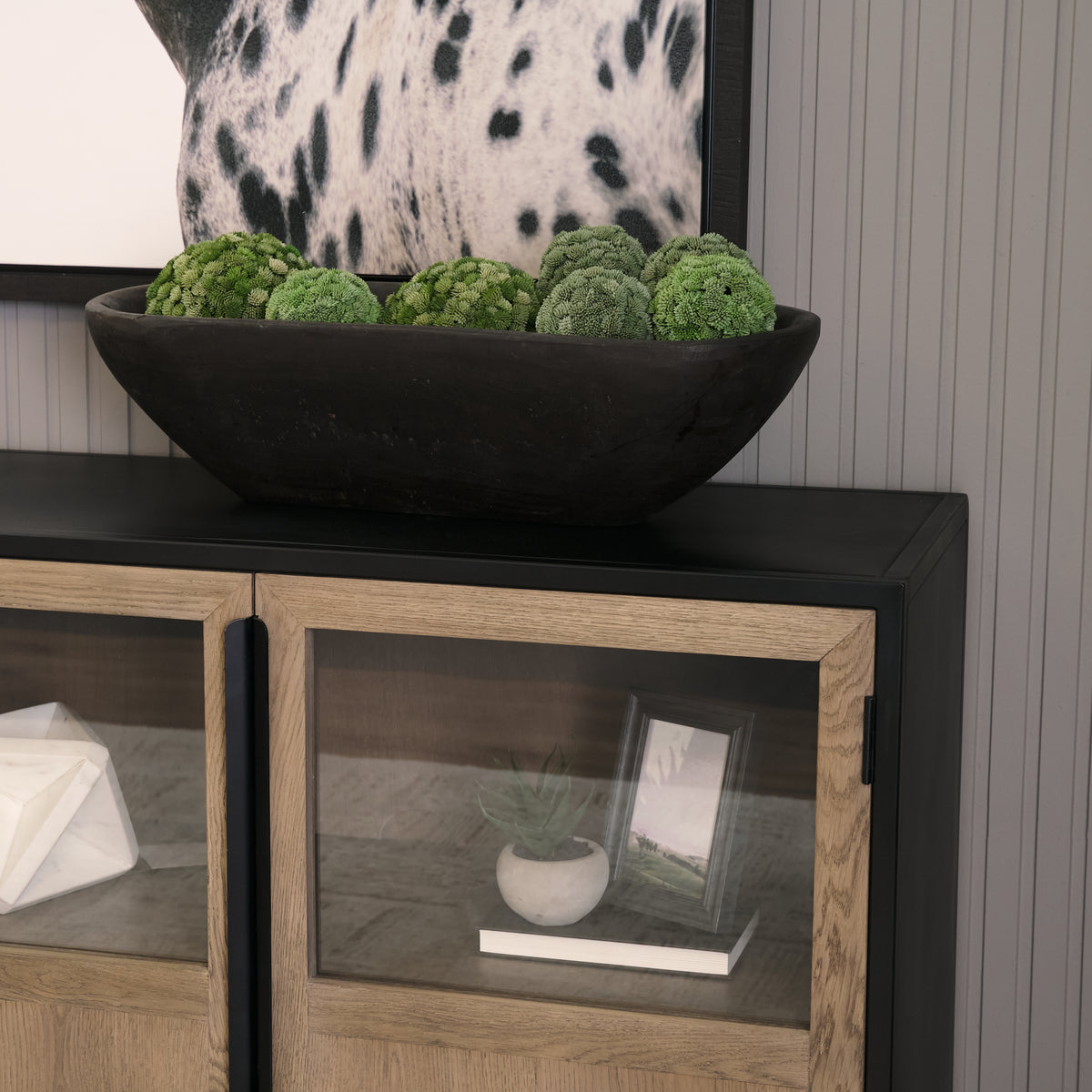 Athena Black-Brown Extra Large Oblong Reclaimed Wood Bowl - Ornate Home