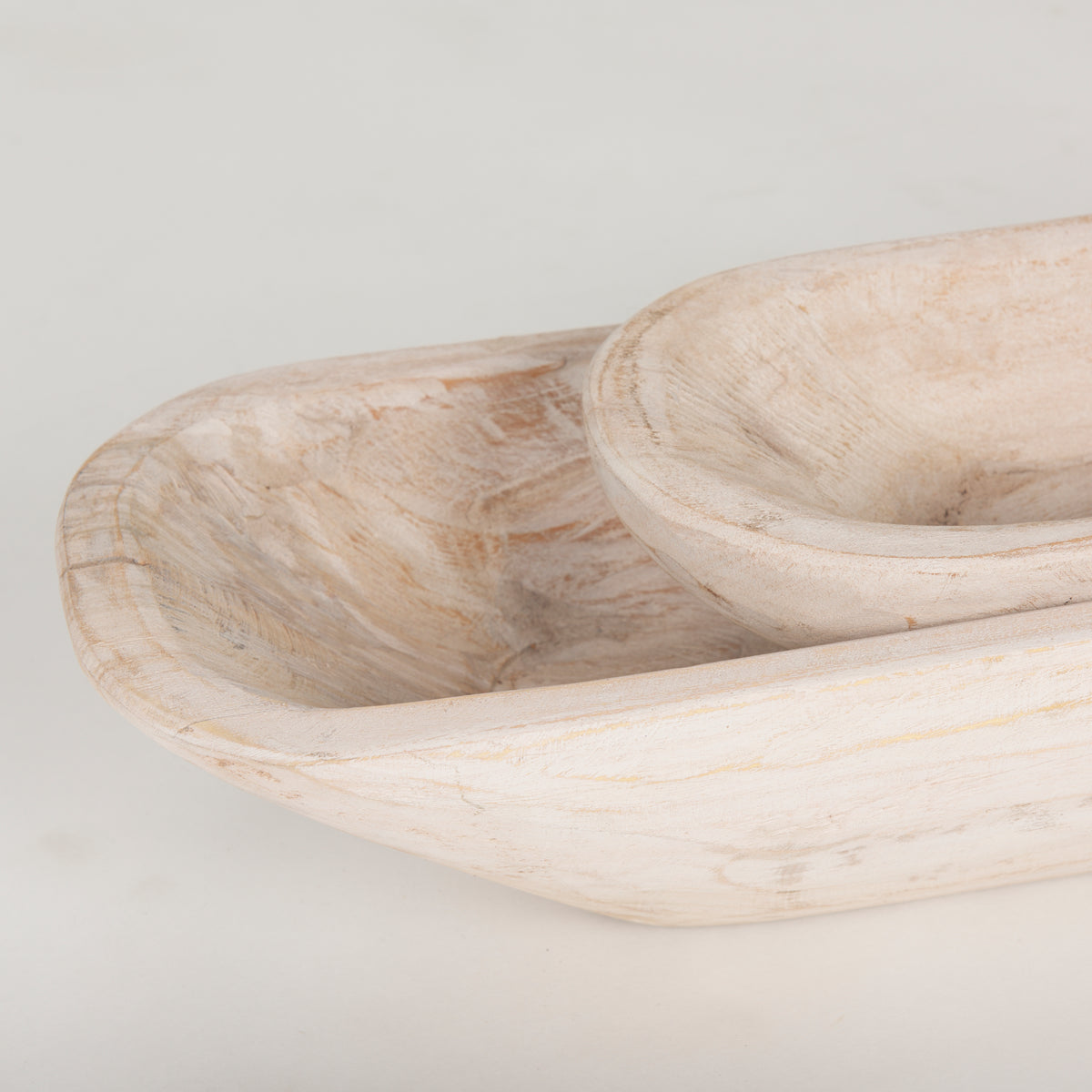Athena Brown Extra Large Light-Wash Reclaimed Wood Trays (Set of 2) - Ornate Home