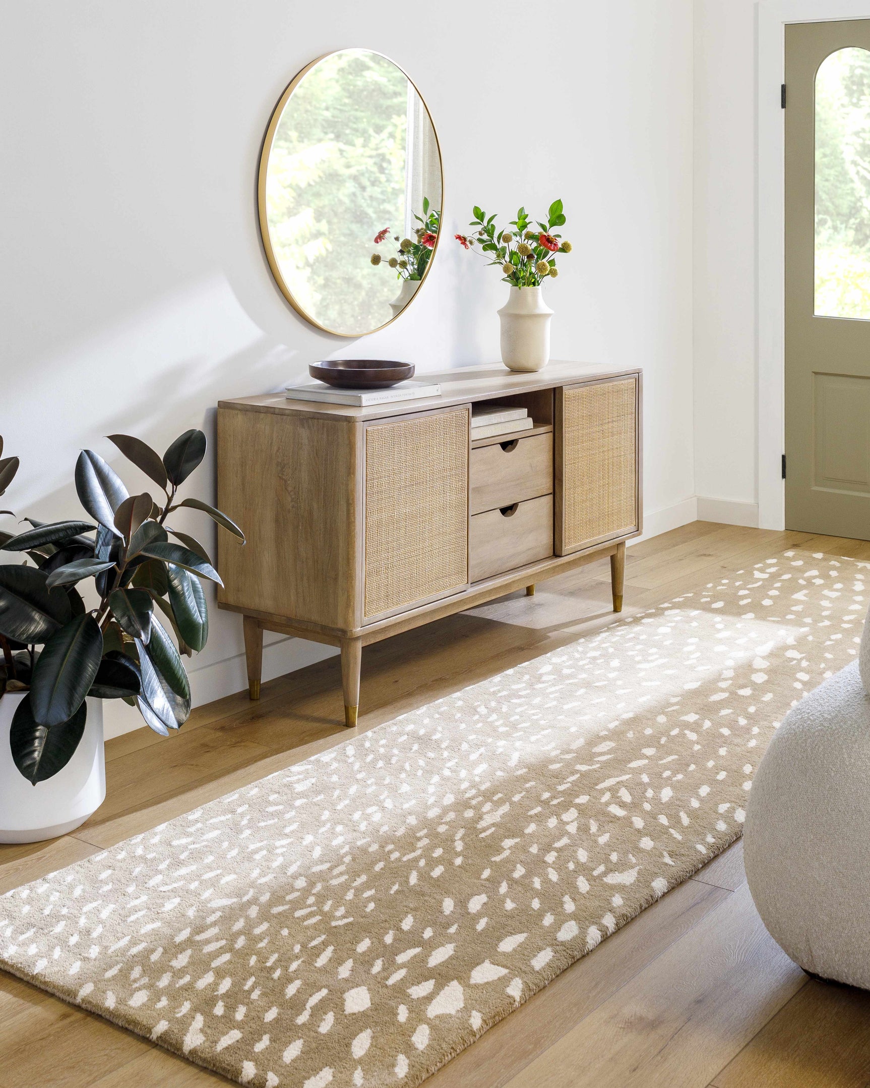 Athena Brown Giraffe Print Wool Rug - Ornate Home