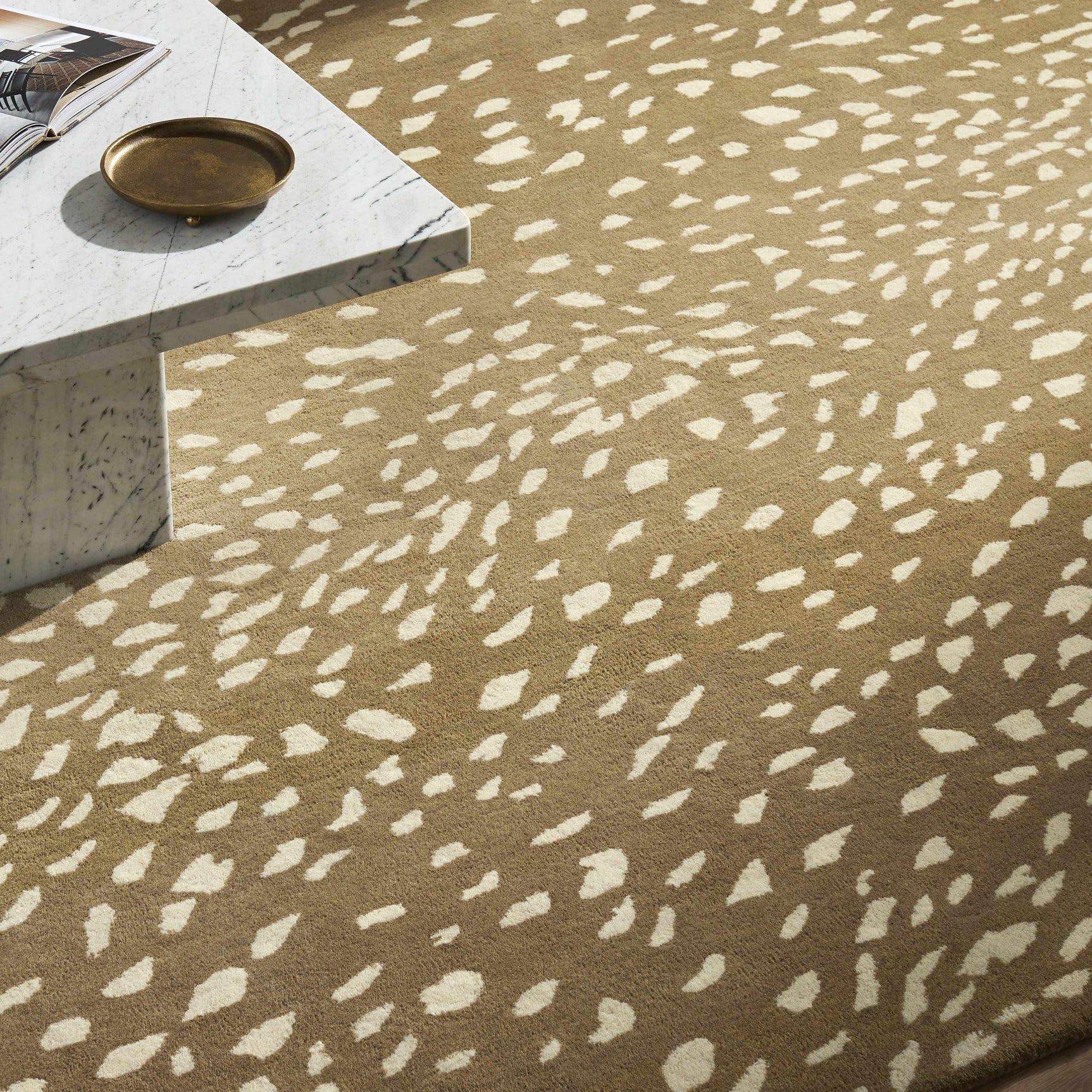 Athena Brown Giraffe Print Wool Rug - Ornate Home