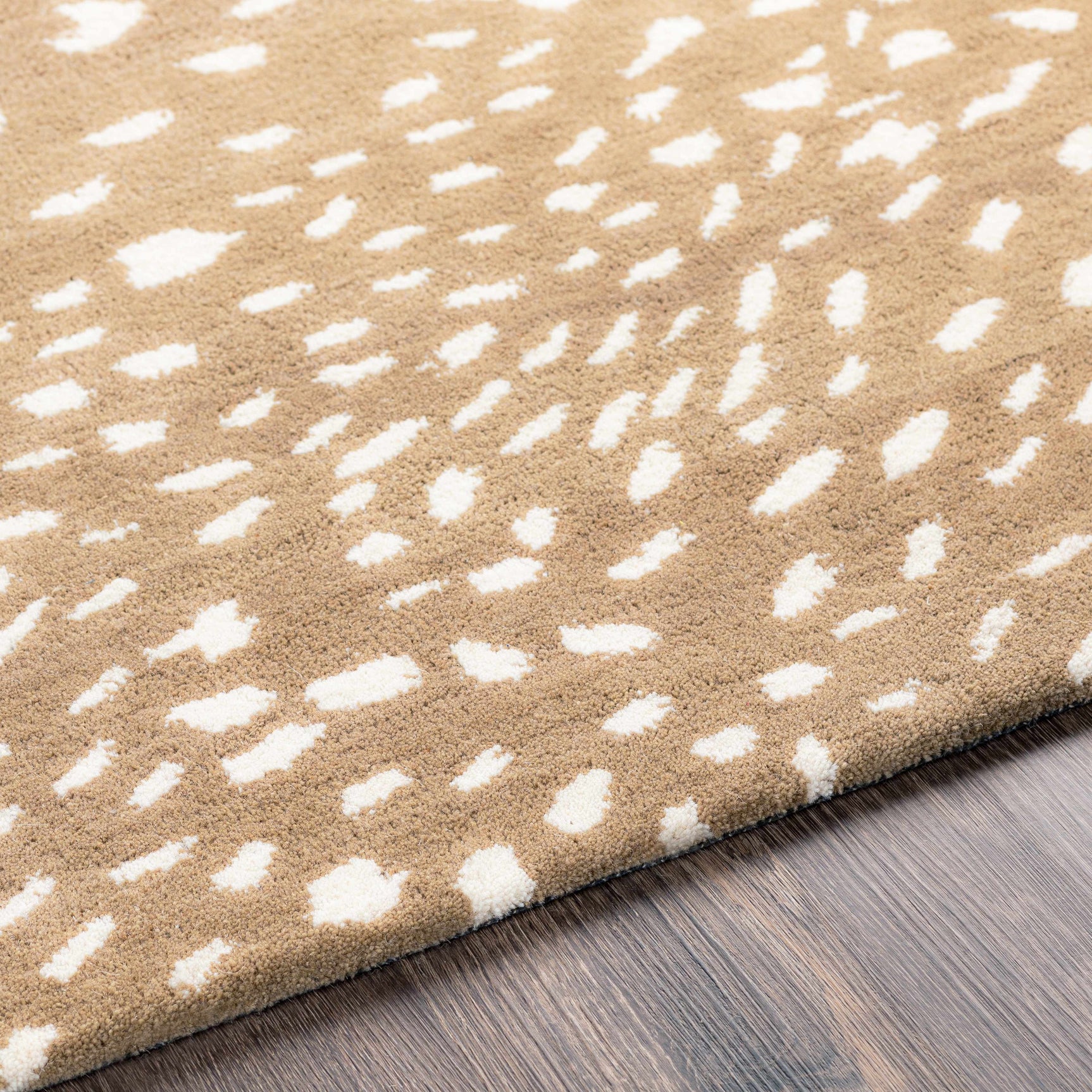Athena Brown Giraffe Print Wool Rug - Ornate Home