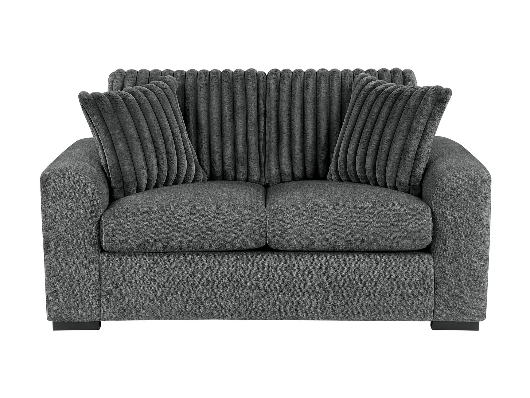 Athena Dark Gray Loveseat - Ornate Home