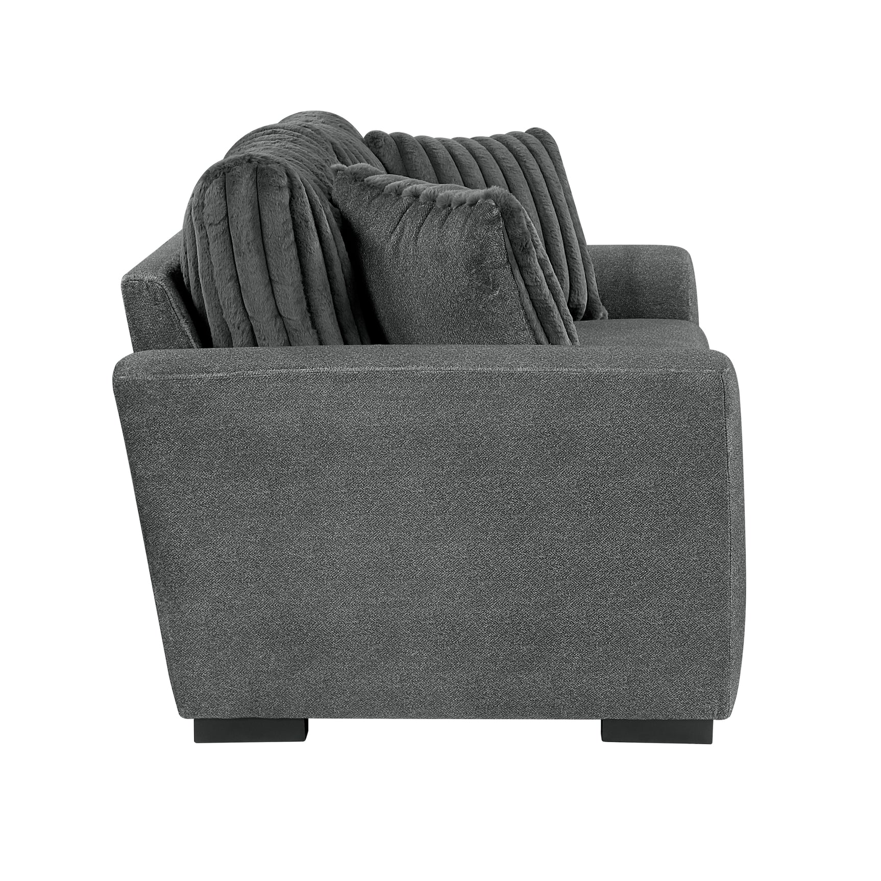 Athena Dark Gray Loveseat - Ornate Home