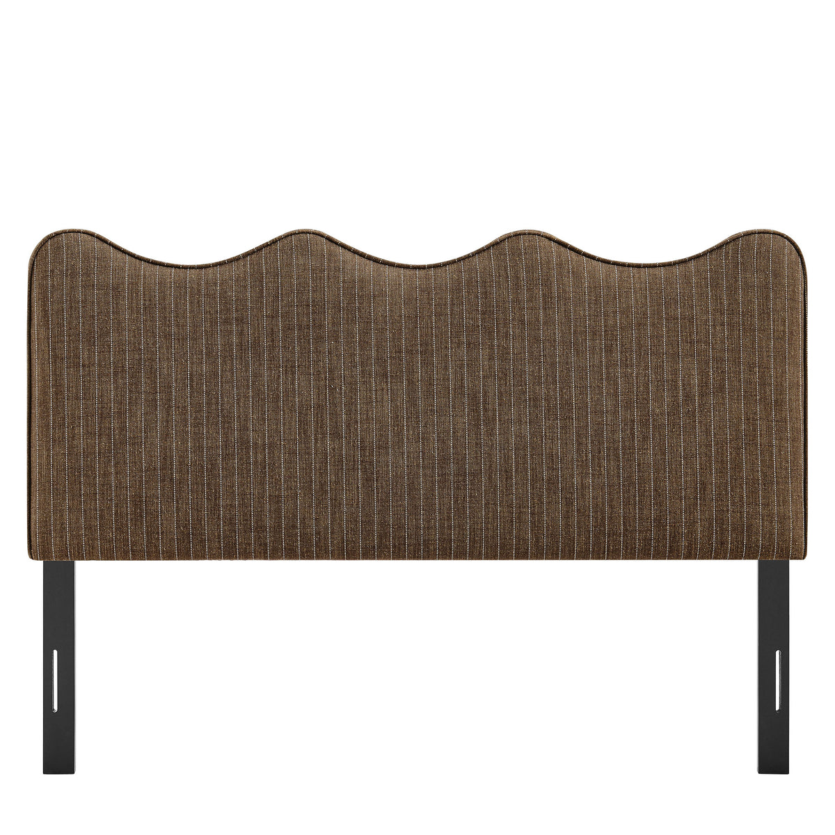 Athena Earth Stripe Striped Fabric Upholstered Queen Size Headboard - Ornate Home