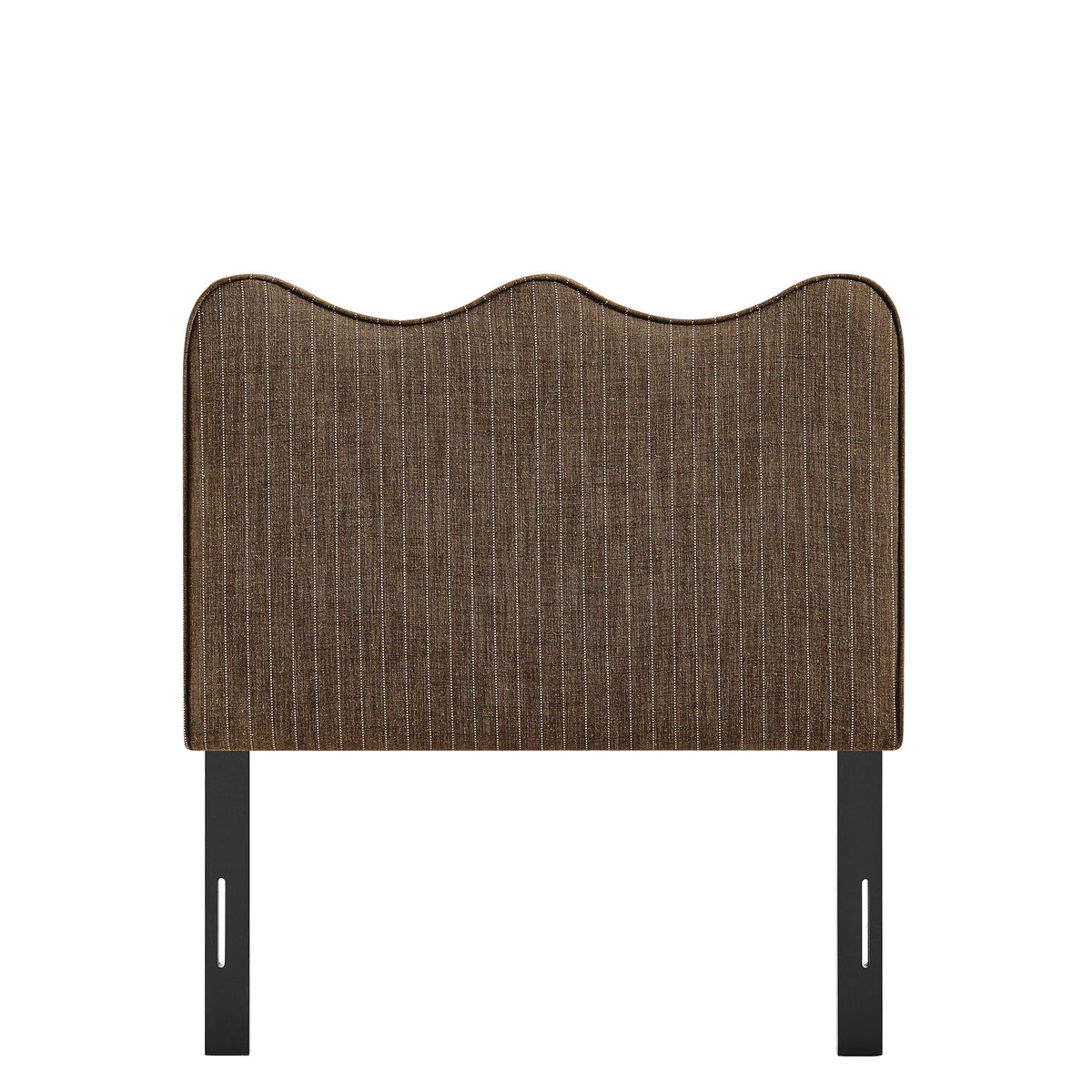 Athena Earth Stripe Striped Fabric Upholstered Twin Size Headboard - Ornate Home