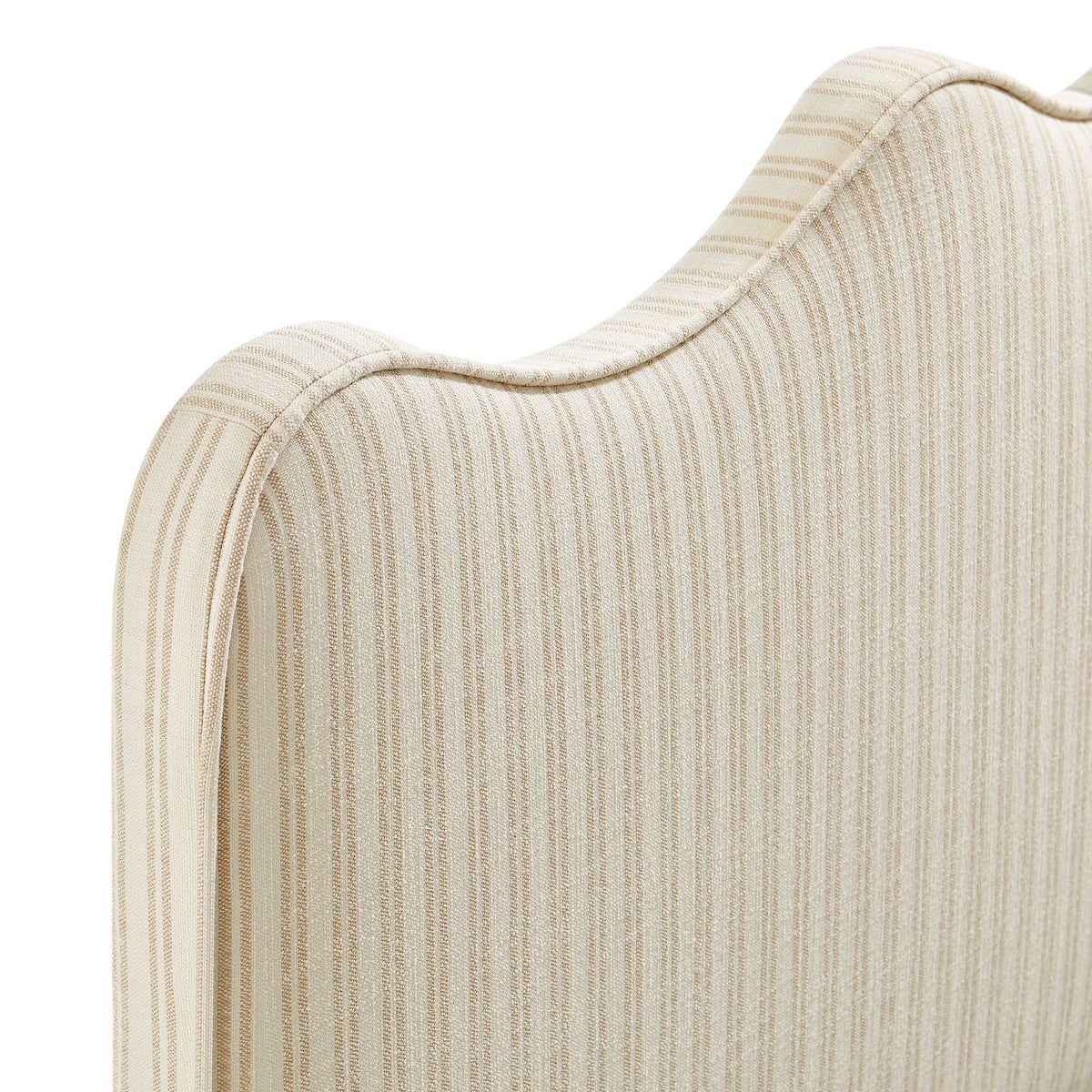 Athena Oatmeal Stripe Striped Fabric Upholstered Queen Size Headboard - Ornate Home